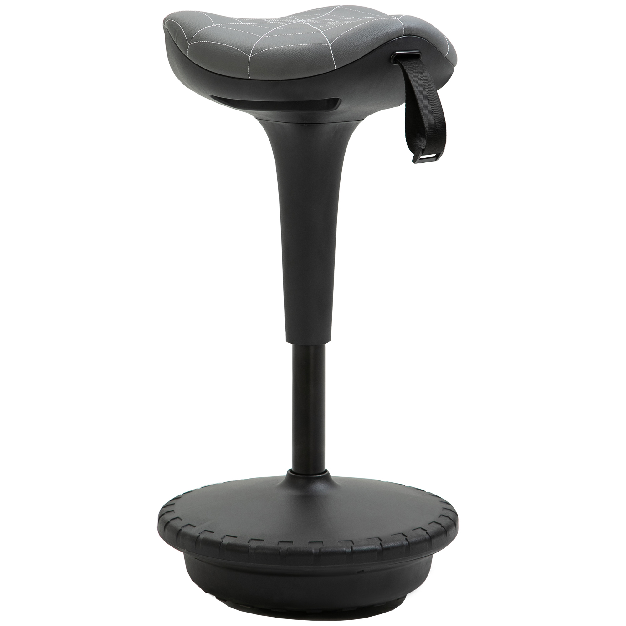 Bürohocker mit Schwenkfunktion, ergonomischer Hocker, höhenverstellbar 65,5-83,5 cm 120° neigbar Grau