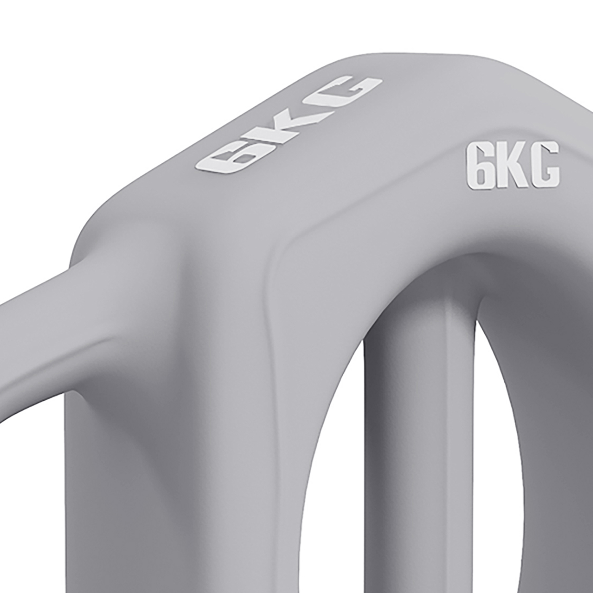 3-in-1 Multifunktionshantel, 6 kg, rutschfest, geruchsarm, Kunststoffmantel, Eisenkern, grau