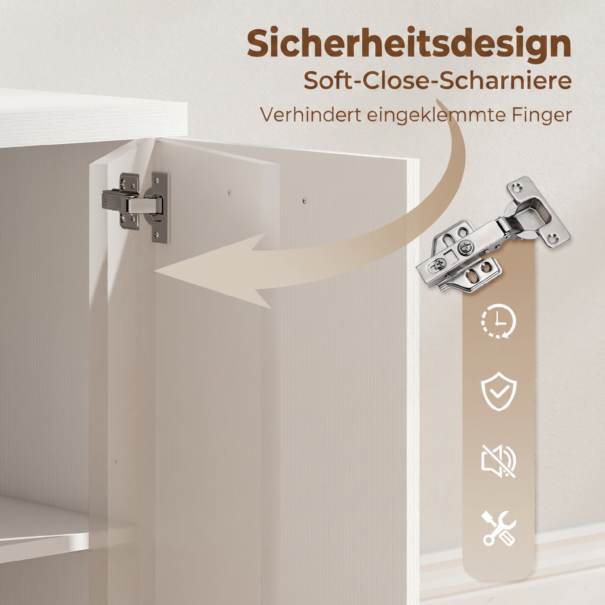 Computertisch mit 4 Schubladen und Schrank, 140 cm Schreibtisch für Arbeitszimmer, Weiß Holzoptik
