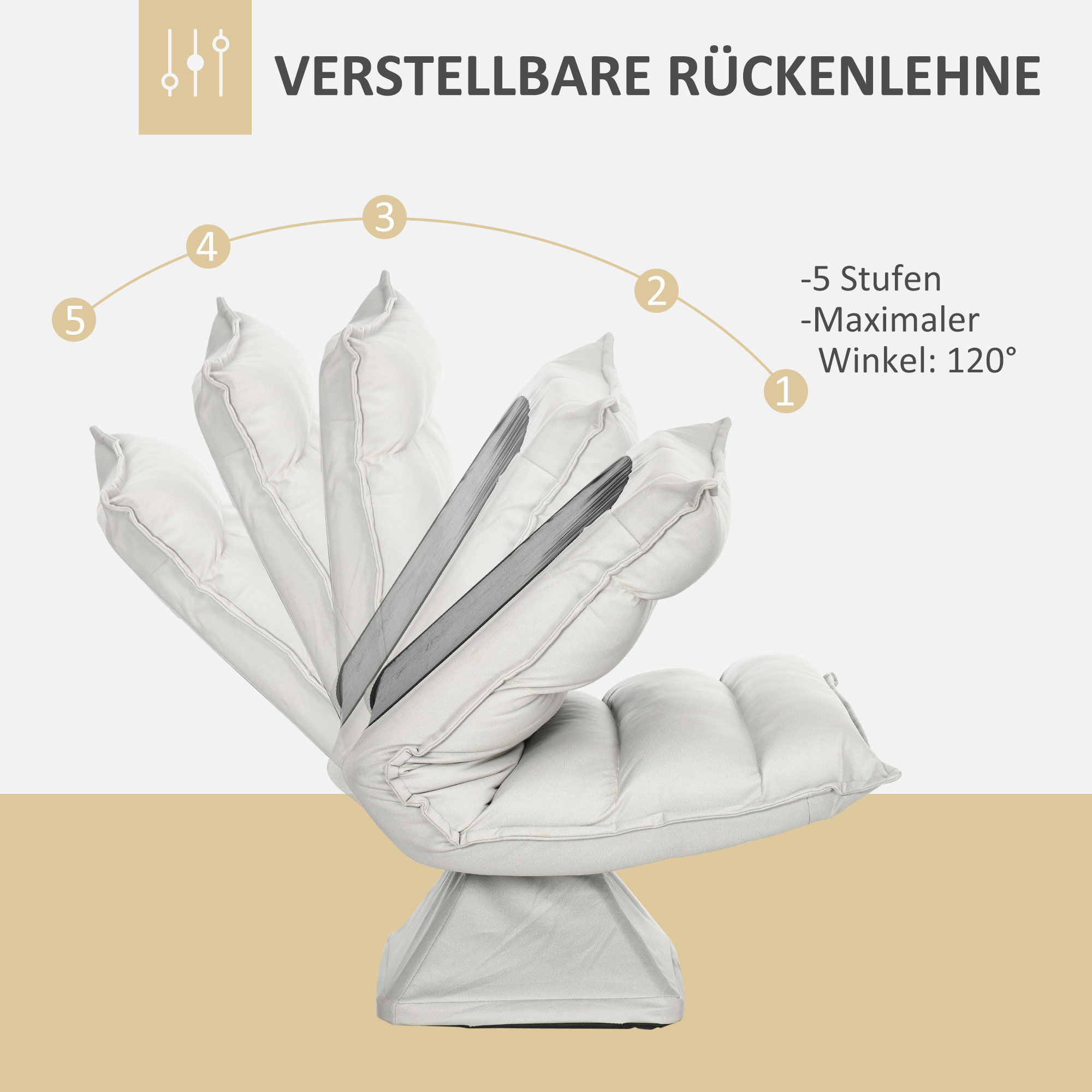 Sessel, drehbar, neigbare Rücklehne, Lederoptik, Stahlrahmen, hellgrau, 62 x 70 x 95 cm