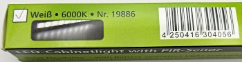 LED Unterbauleuchte mit Bewegungsmelder, Batteriebet., 9 SMD LEDs, 80lm, weiß