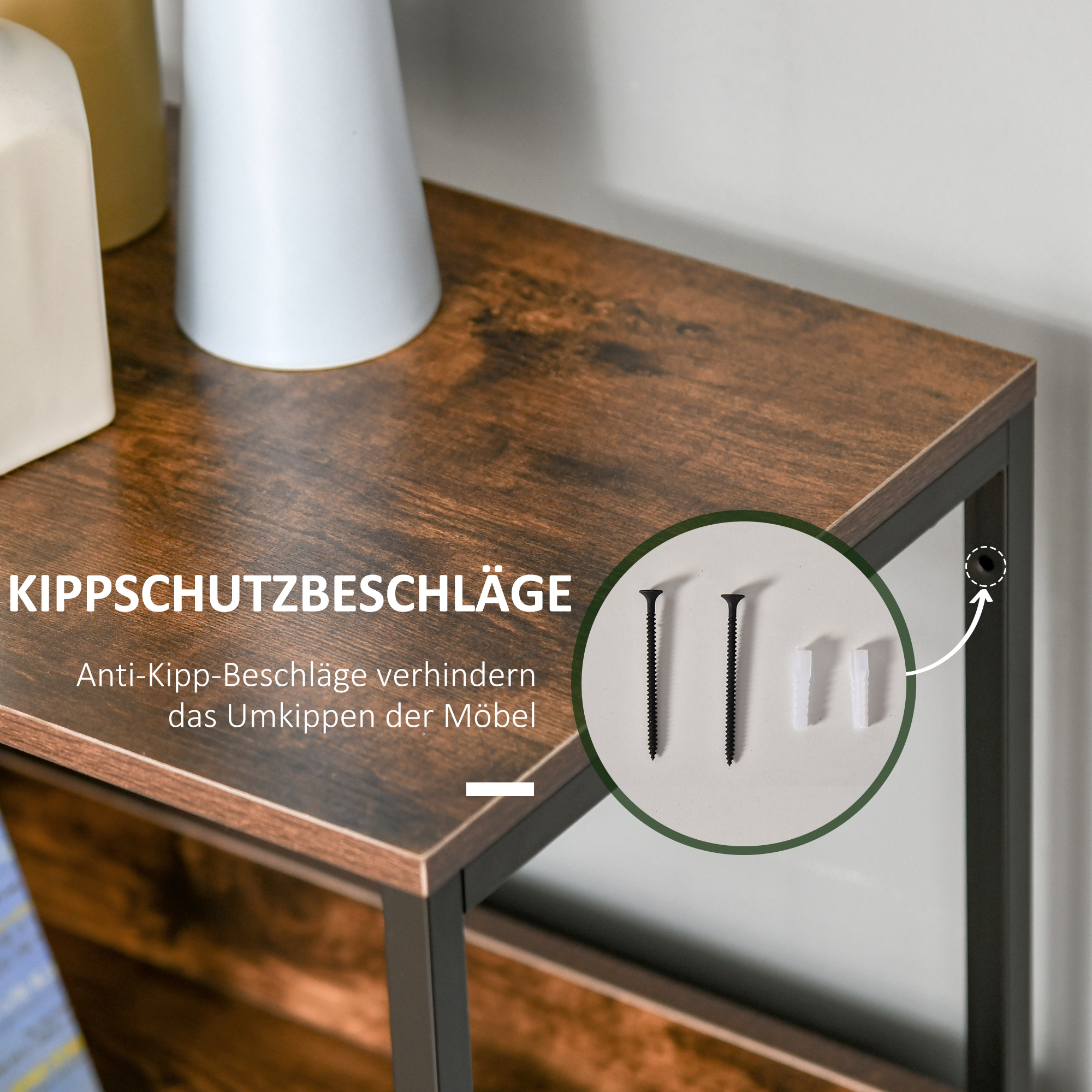 Kommode mit 4 Schubladen aus Leinen Aufbewahrungsschrank mit Ablage Griffen Schwarz