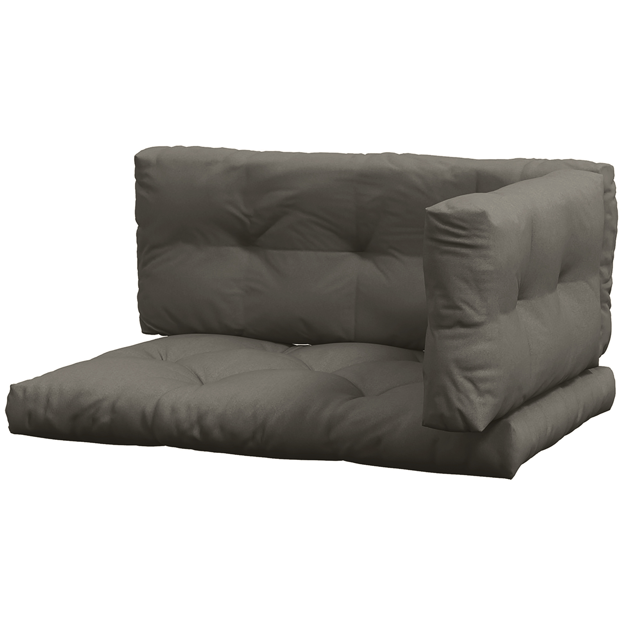 Polsterauflage Gartenmöbelsitzkissen Sitzauflage, wetterbeständig, Knopfheftung, 120 cm x 80 cm x 12 cm, Grau