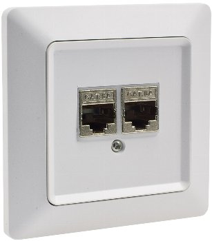 MILOS Netzwerk-Dose 2x CAT6 / inkl. Rahmen, UP, matt weiß