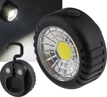 LED Arbeitsleuchte mit Magnet "COB 100" / 3x AAA Batterie, Haken, 75x35mm, 6000k