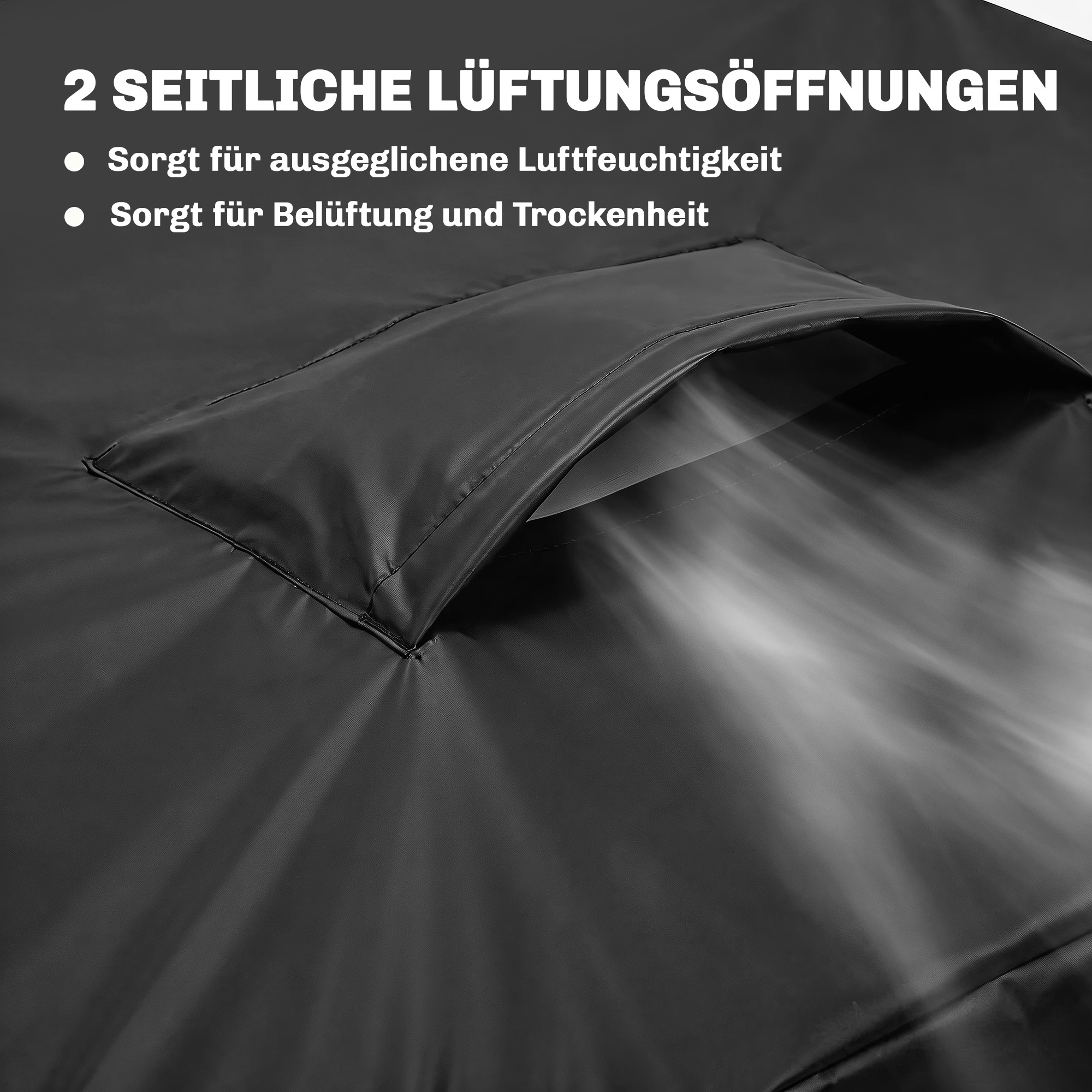 Schutzhülle für Gartenmöbel Winterfest Wasserdicht V-förmig Anti-UV Abdeckung 420D Oxford Gewebe 216x216x78 cm Schwarz