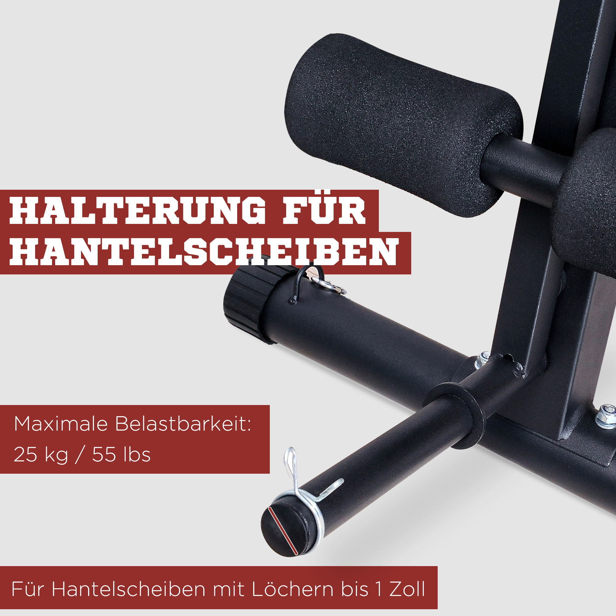 Multifunktion Hantelbank Kraftstation mit Feder Booster Trainingsbank Gewicht bis 120kg Schwarz 54 x 160 x 106 cm