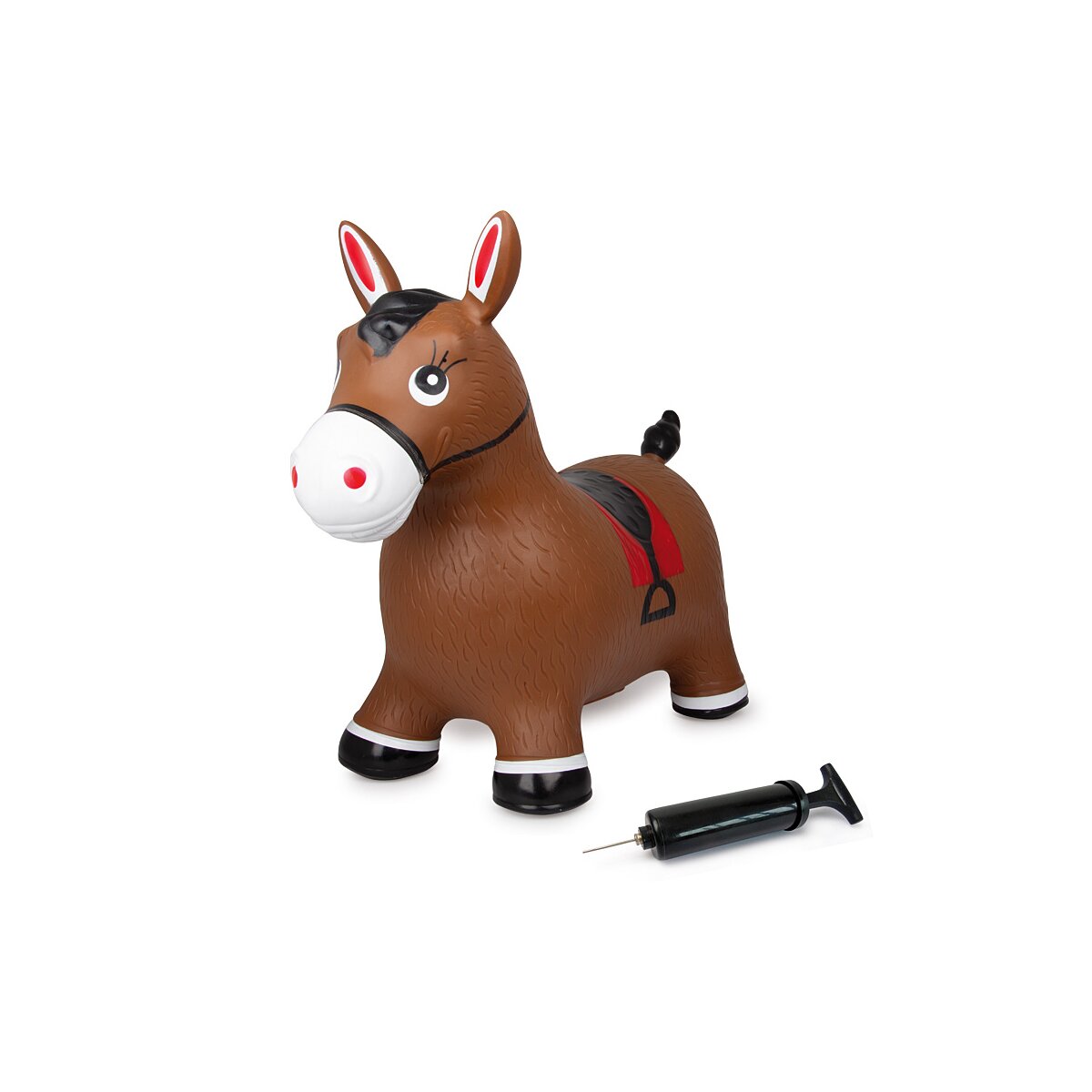 Hüpftier Pferd HoppyDoo braun mit Pumpe