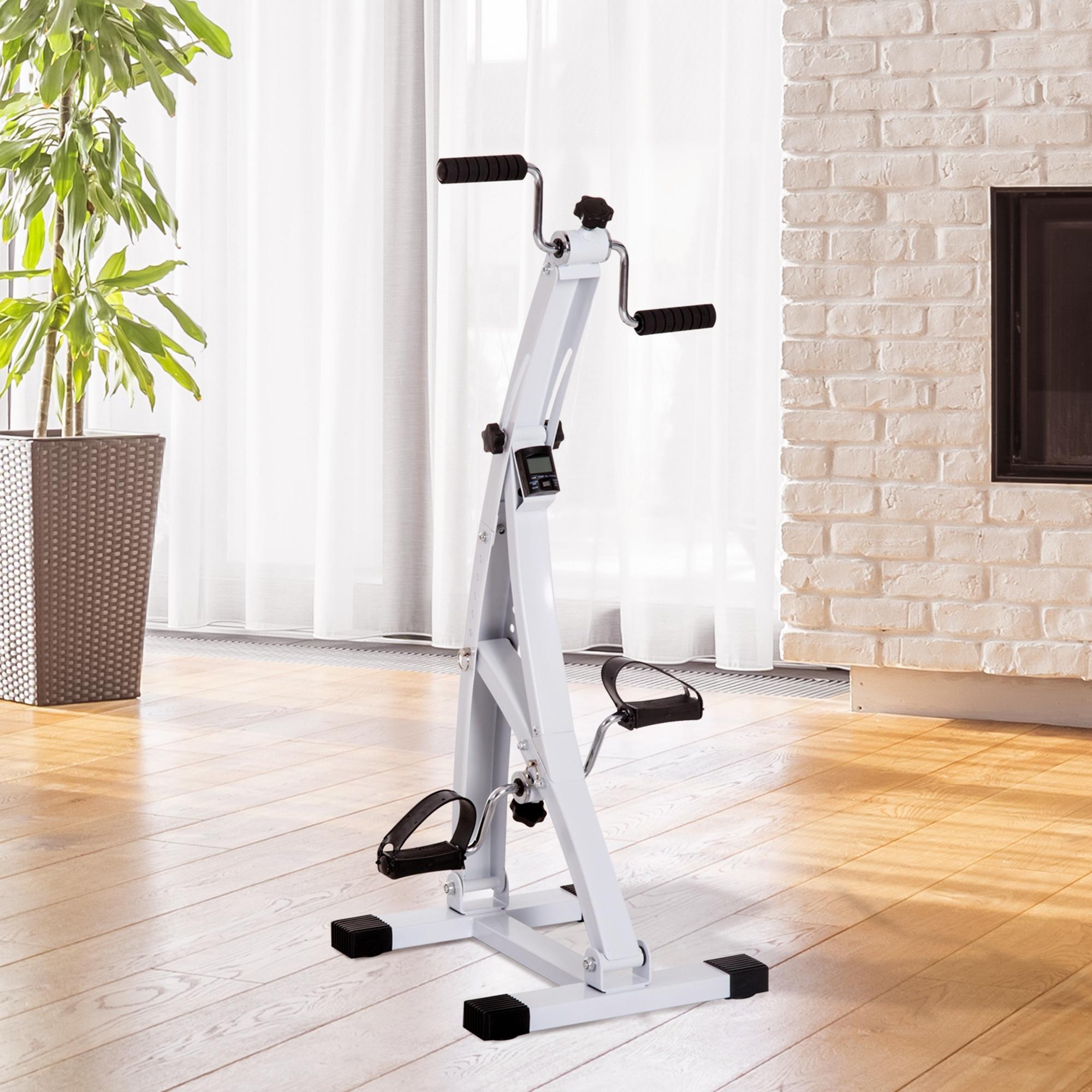 Pedaltrainer für Senioren extra Leise Mini Heimtrainer mit LCD Display Befestigungsband Arm- und Beintrainer Bewegungstrainer Tischfahrrad Mini Bike Fitnessgerät für Zuhause Büro