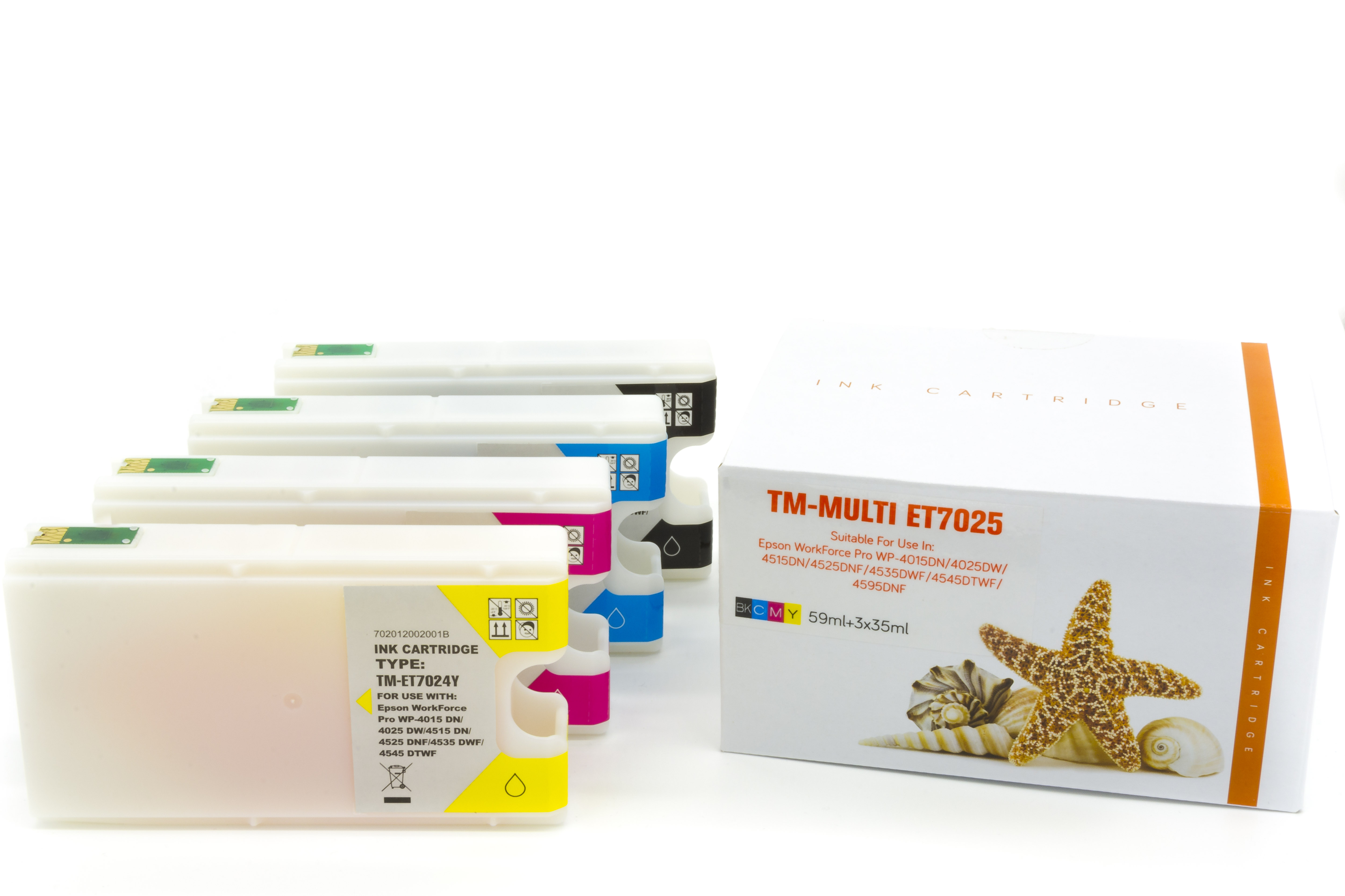 Multipack T702 alternativ Tinte für Epson / C13T702 / BK59ml / C,M,Y35ml (PATENT SAFE) Multipack T702 alternativ Tinte für Epson / C13T702 / BK59ml / C,M,Y35ml (PATENT SAFE)