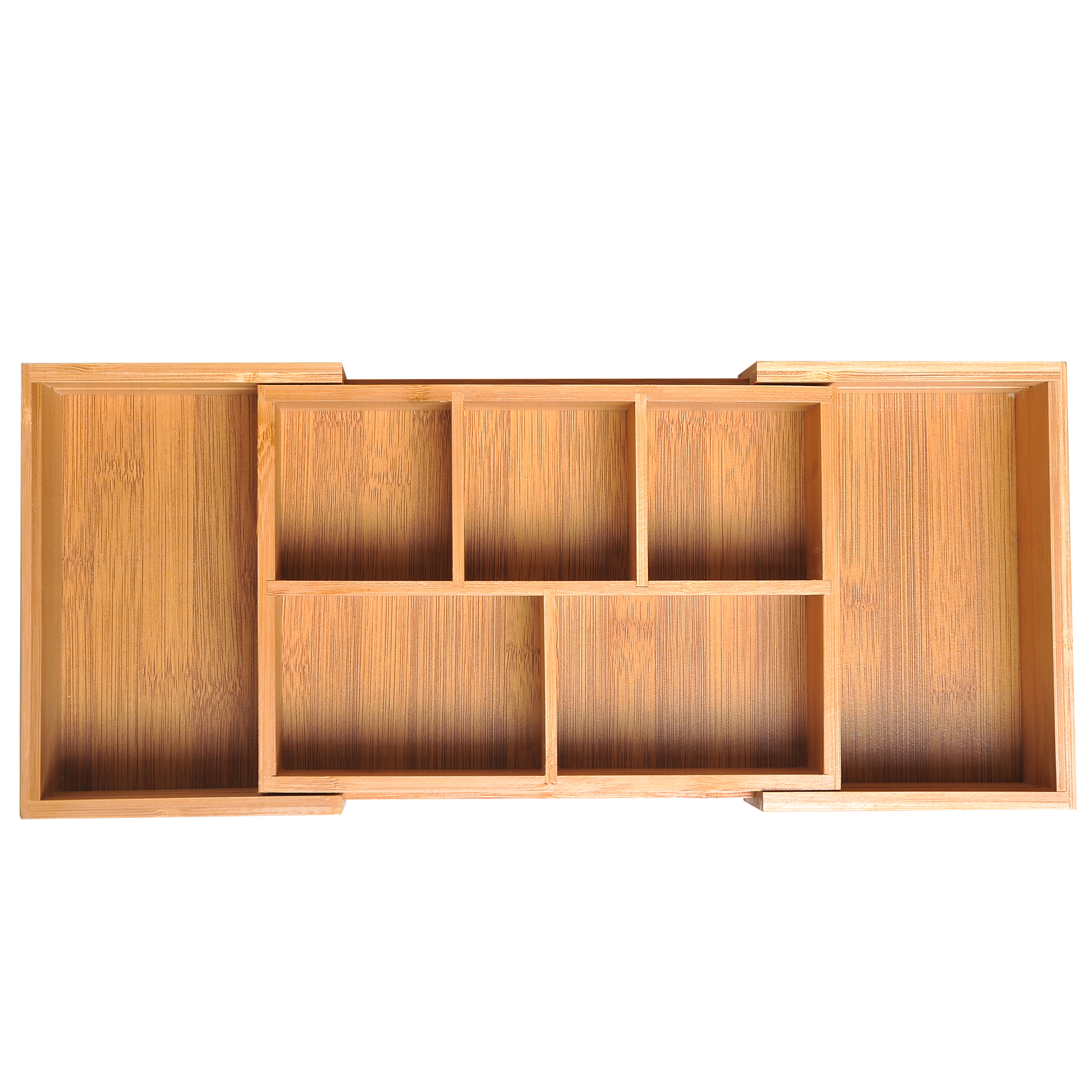 Aufbewahrungsbox Ordnungsbox Schubladen Organizer ausziehbar Bambus Natur 24,6 x 17,6 x 7 cm