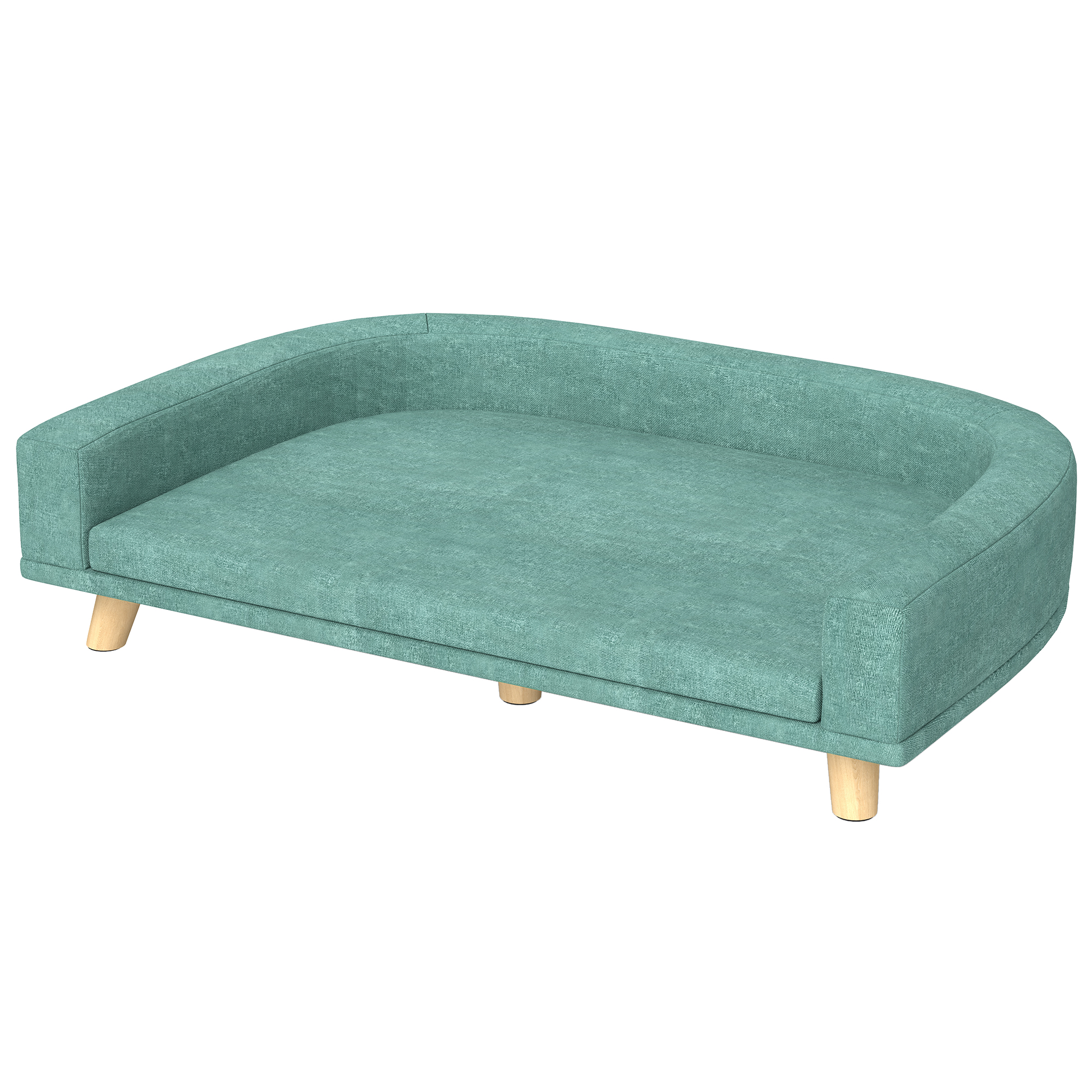 Hundebett Hundesofa Haustiersofa, Eukolyptusholz, 98 x 67 x 25 cm, Grün