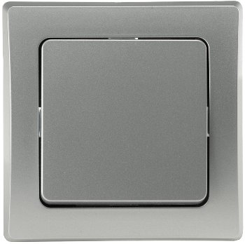 DELPHI Wechsel-Schalter, UP, silber, 250V~/ 10A, inkl. Rahmen, Steckanschluss