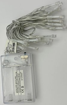 LED Batterie-Lichterkette "CT-BK20" 2m / warmweiß, transp. Kabel, 20 LEDs