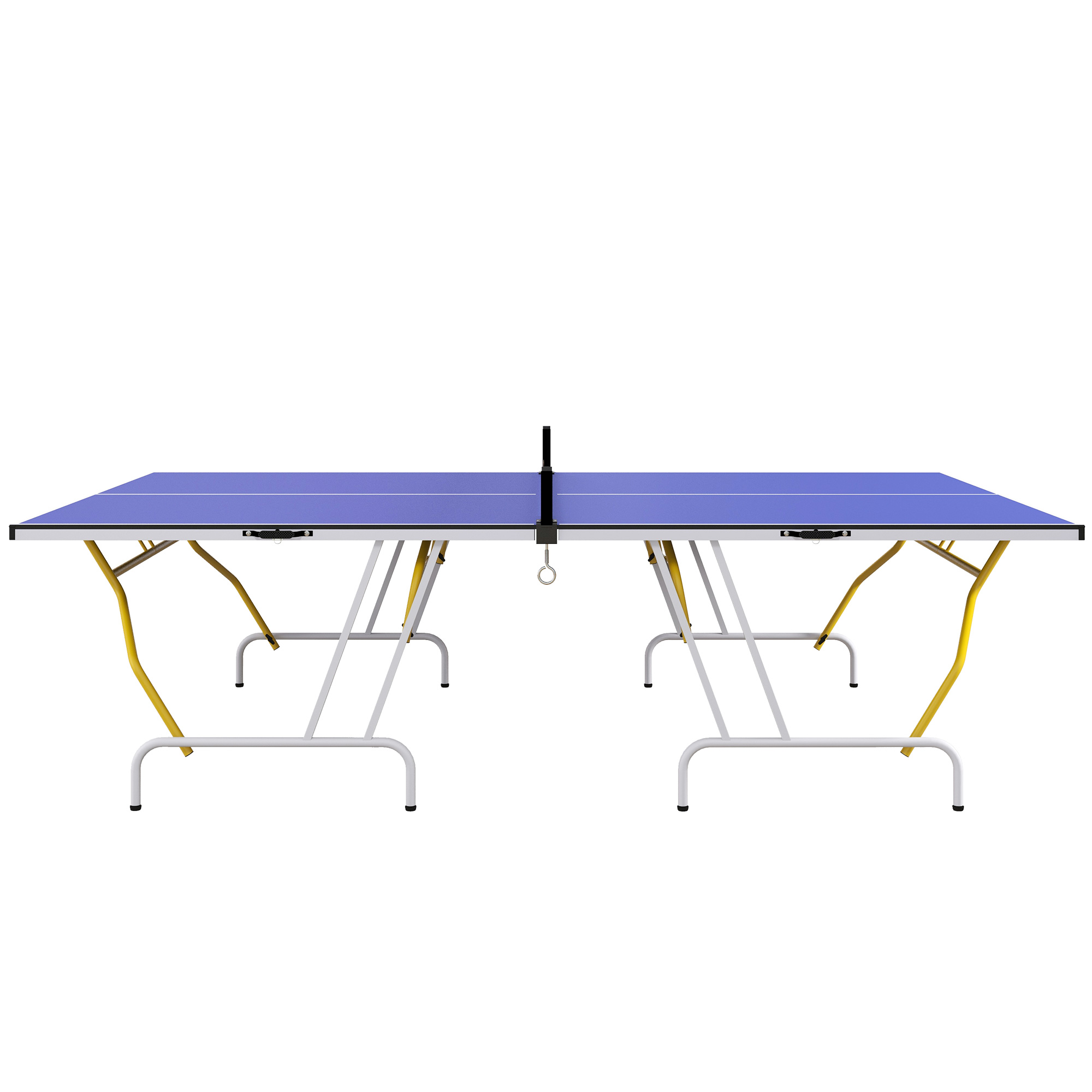 Tischtennisplatte, klappbar, inkl. 2 Schläger, 3 Bälle, Netz, Indoor, Metallgestell, 274x152x76cm, Blau