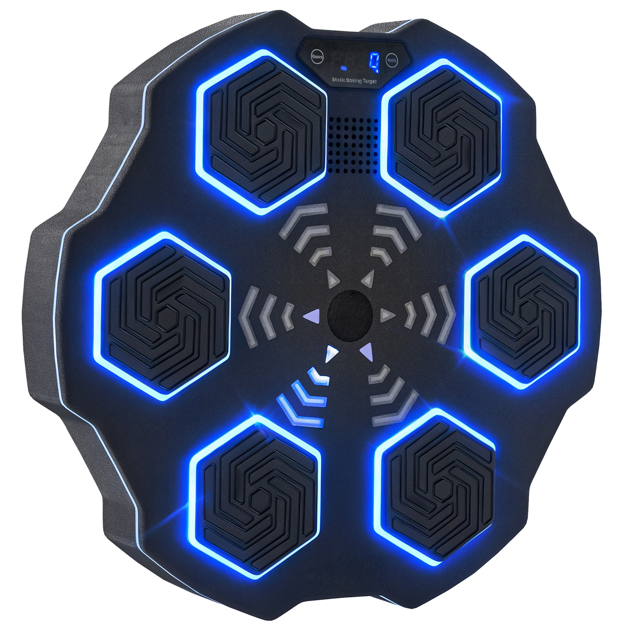 Musikboxmaschine, Bluetooth-Boxgerät, Wandmontage, 9 Geschwindigkeiten und Modi, LED-Lichter, Schwarz
