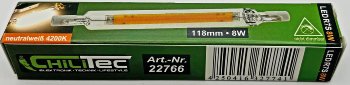 LED Strahler 8W R7s "RS118 COB8" / 360°, 4200k, 950lm, 118mm, neutralweiß
