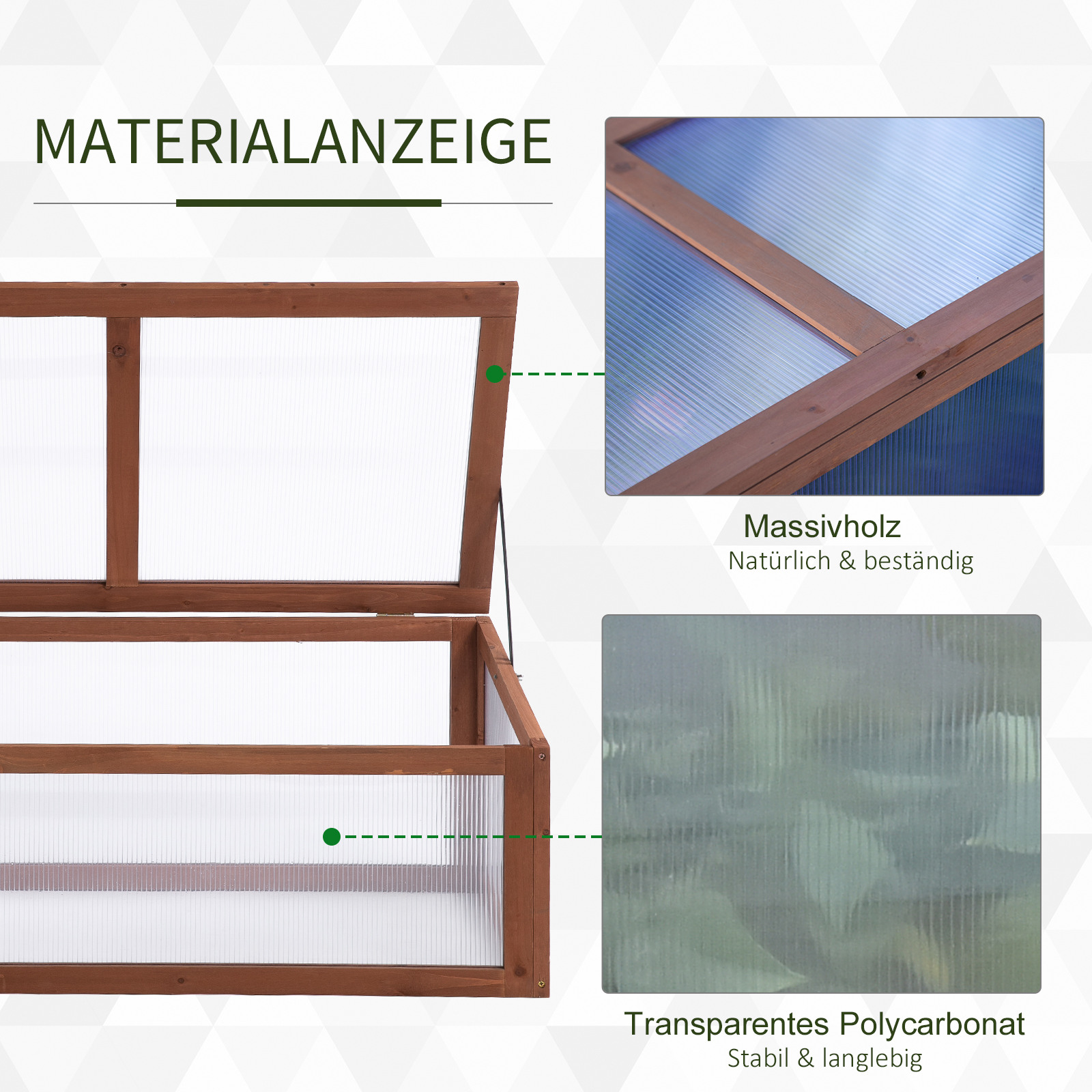 Mini-Gewächshaus, Kleines Gewächshaus für den Garten, mit PC-Platten, Gute Lichtdurchlässigkeit, 100L x 65B x 40H cm