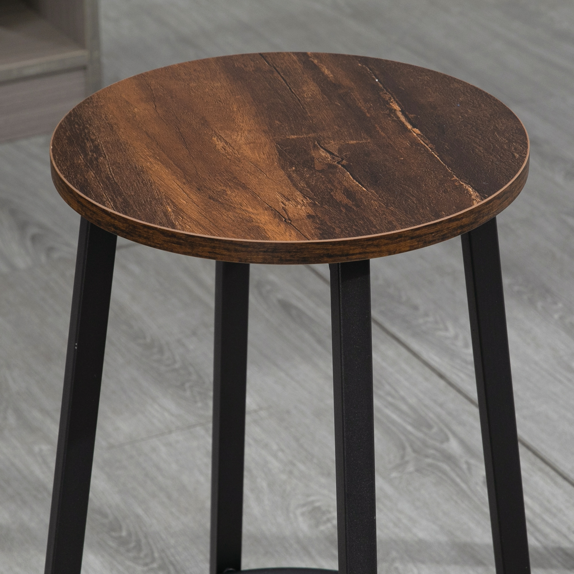 Barhocker-Set aus 2 Barstühlen im Industrial Design, Metallrahmen, Fußstütze, 42 x 42 x 65 cm