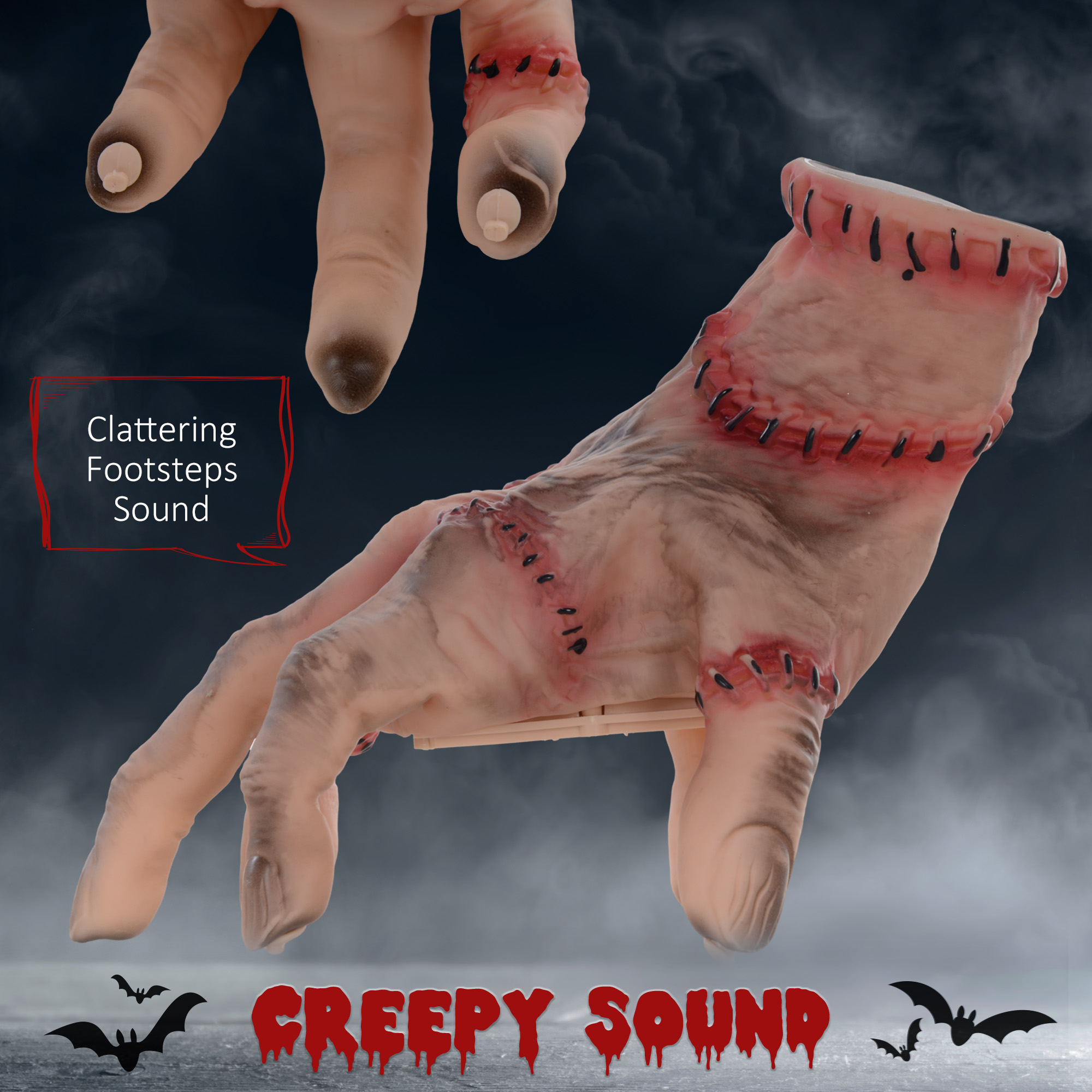 Horror-Hand, Helloweendeko, aktiviert mit Geräusche/Berührung, beweglich, Sound Horror-Hand, Helloweendeko, aktiviert mit Geräusche/Berührung, beweglich, Sound
