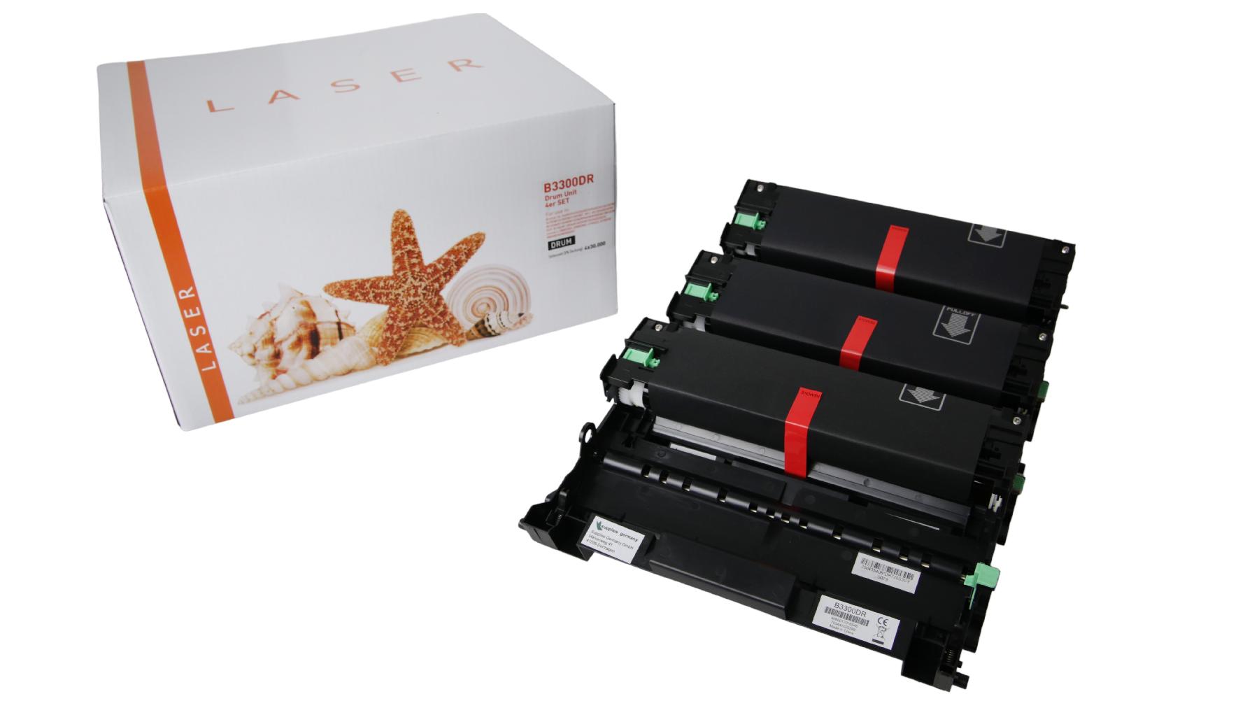 4er Set DR3300 alternativ Trommel black für Brother / DR3300 / 4x30.000 Seiten