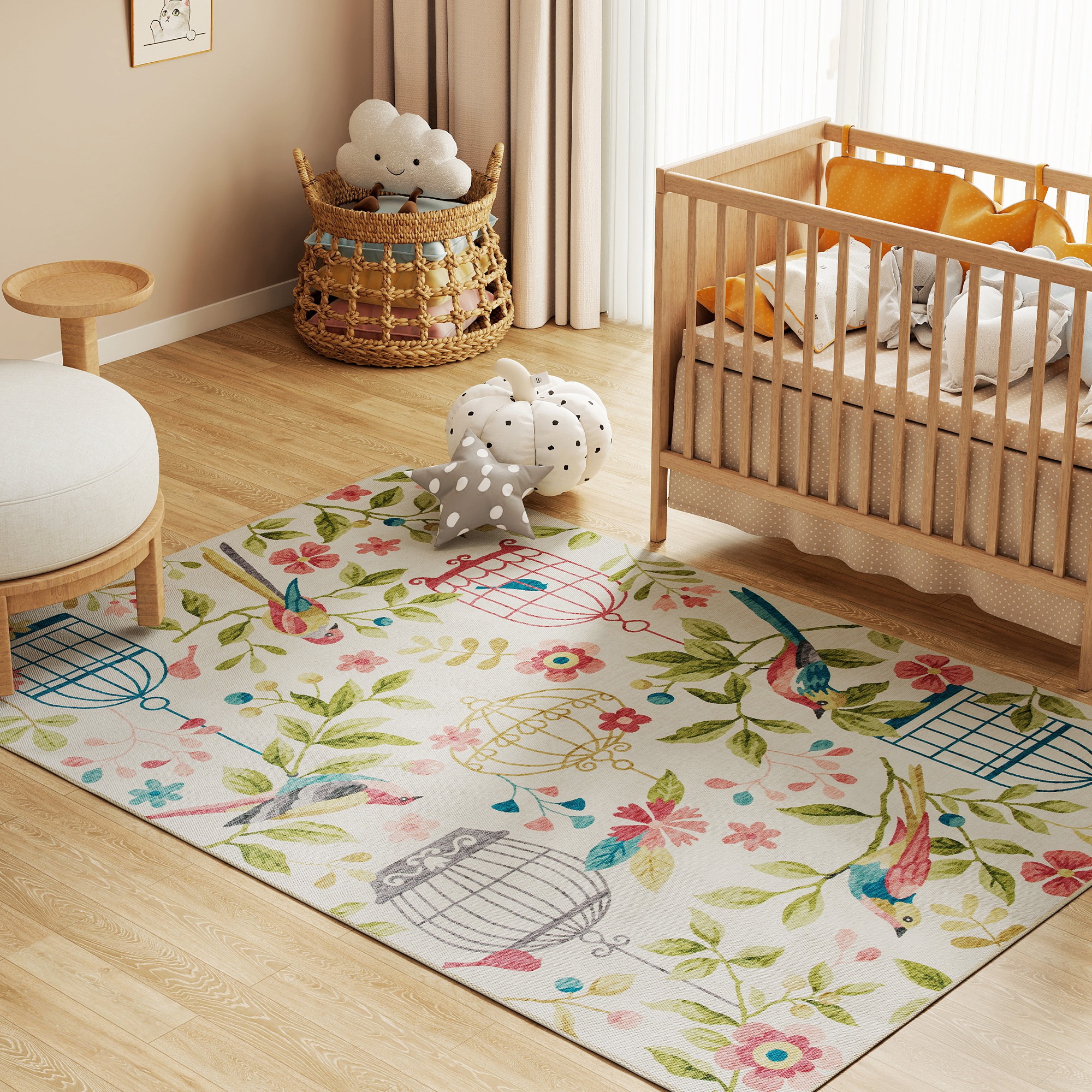 Landteppich, vielseitig einsetzbar, Polyester, leichte Pflege, rutschfest, Bunt