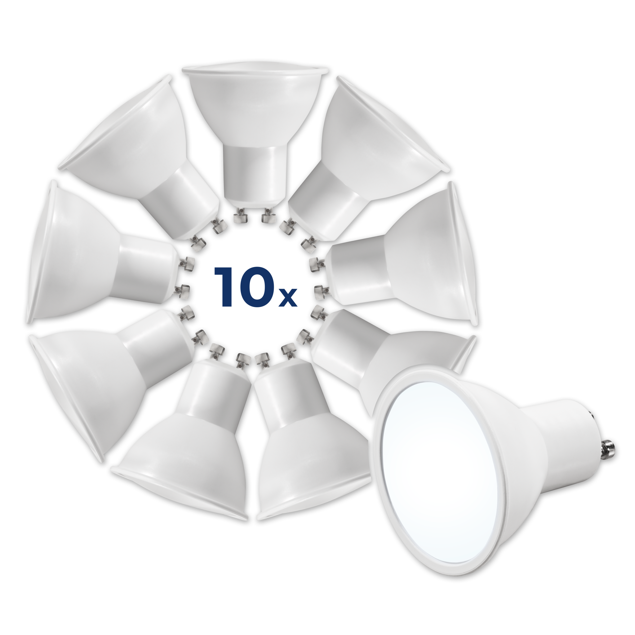 LED-Strahler McShine ''MS-60-10'' GU10, 6W, 510lm, 6500K, tageslichtweiß,10er-Pack