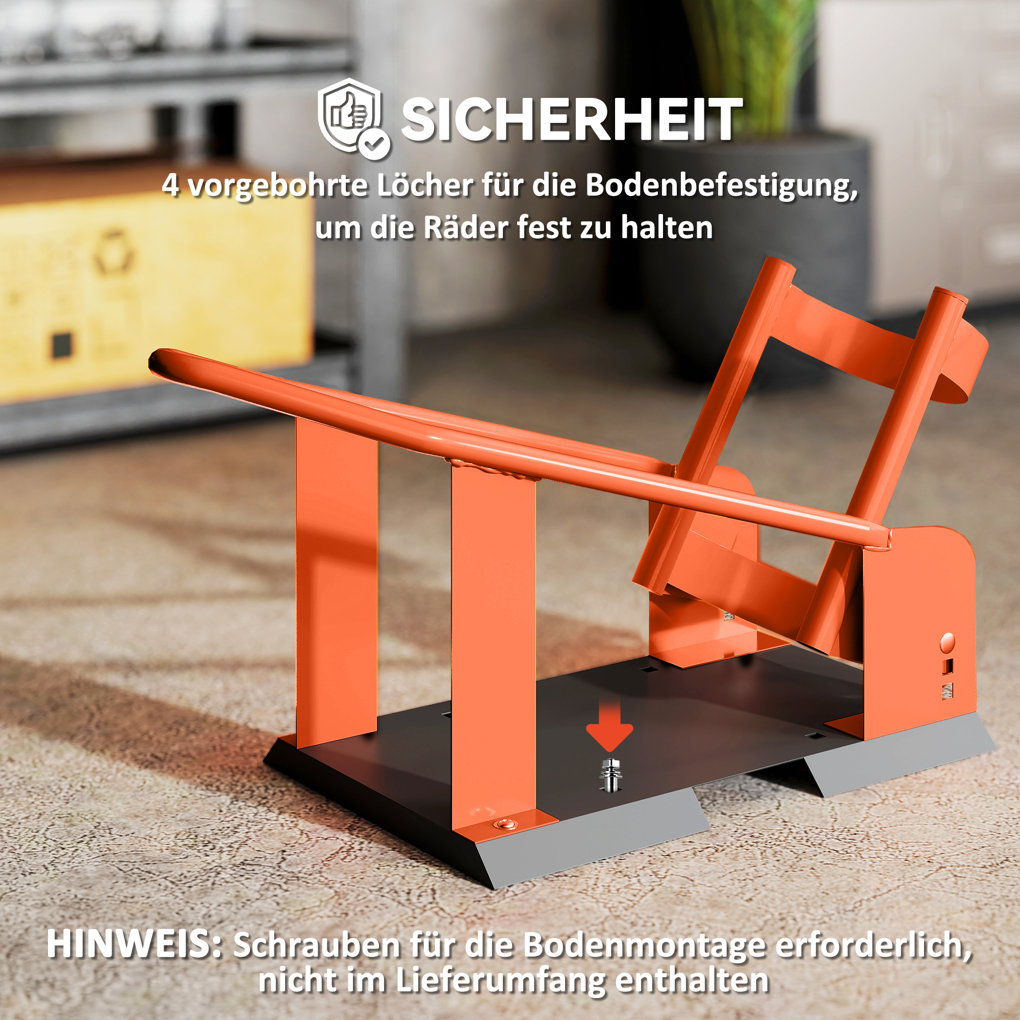 Motorradständer für 15-21", 381-533,4 mm Vorderrad, einstellbare Motorradwippe 816,5 kg Tragkraft Orange