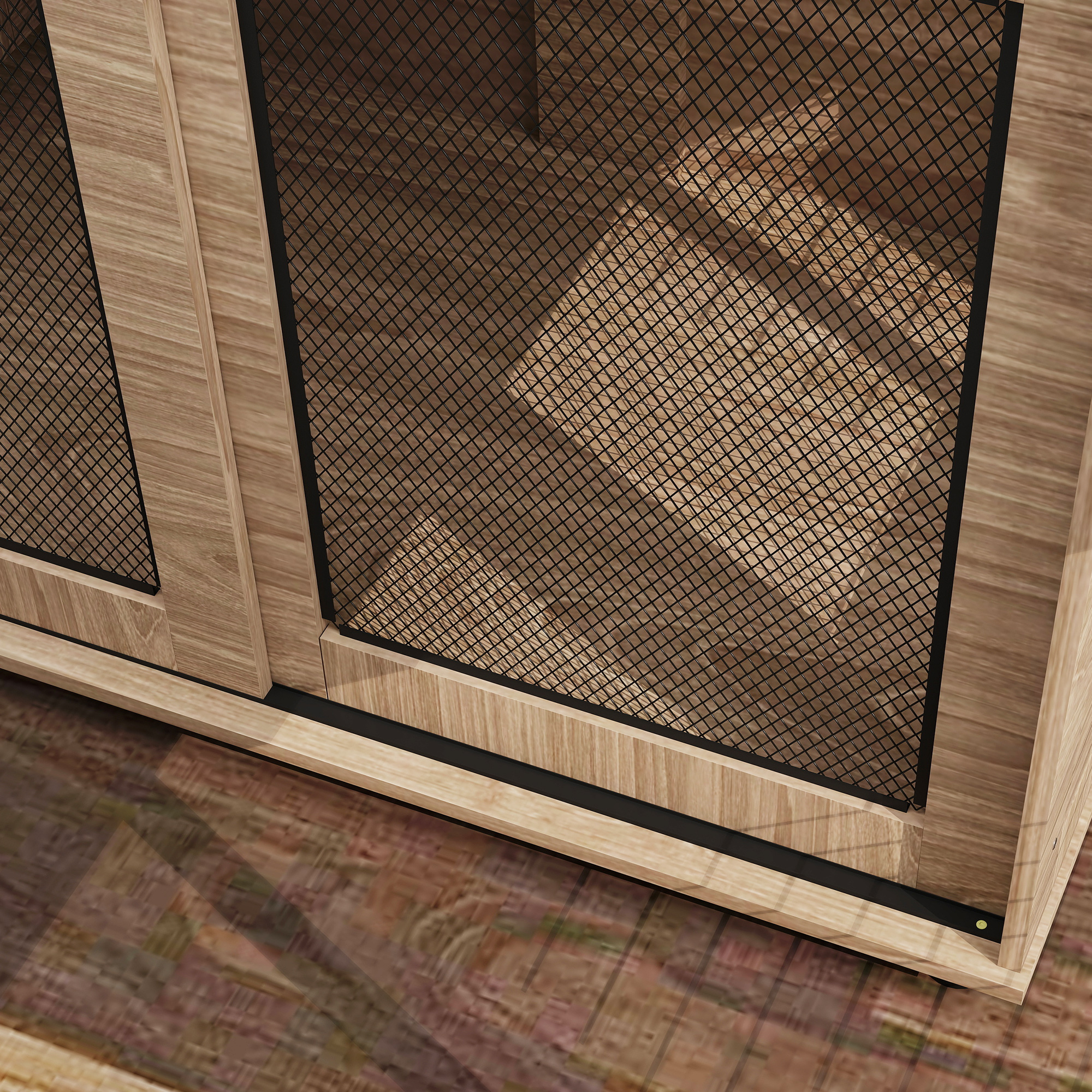 Hundebox, Transportbox für Hunde, Rückzugsbox für Haustiere, verschließbare Türen, 98 x 60 x 78 cm, Hellbraun