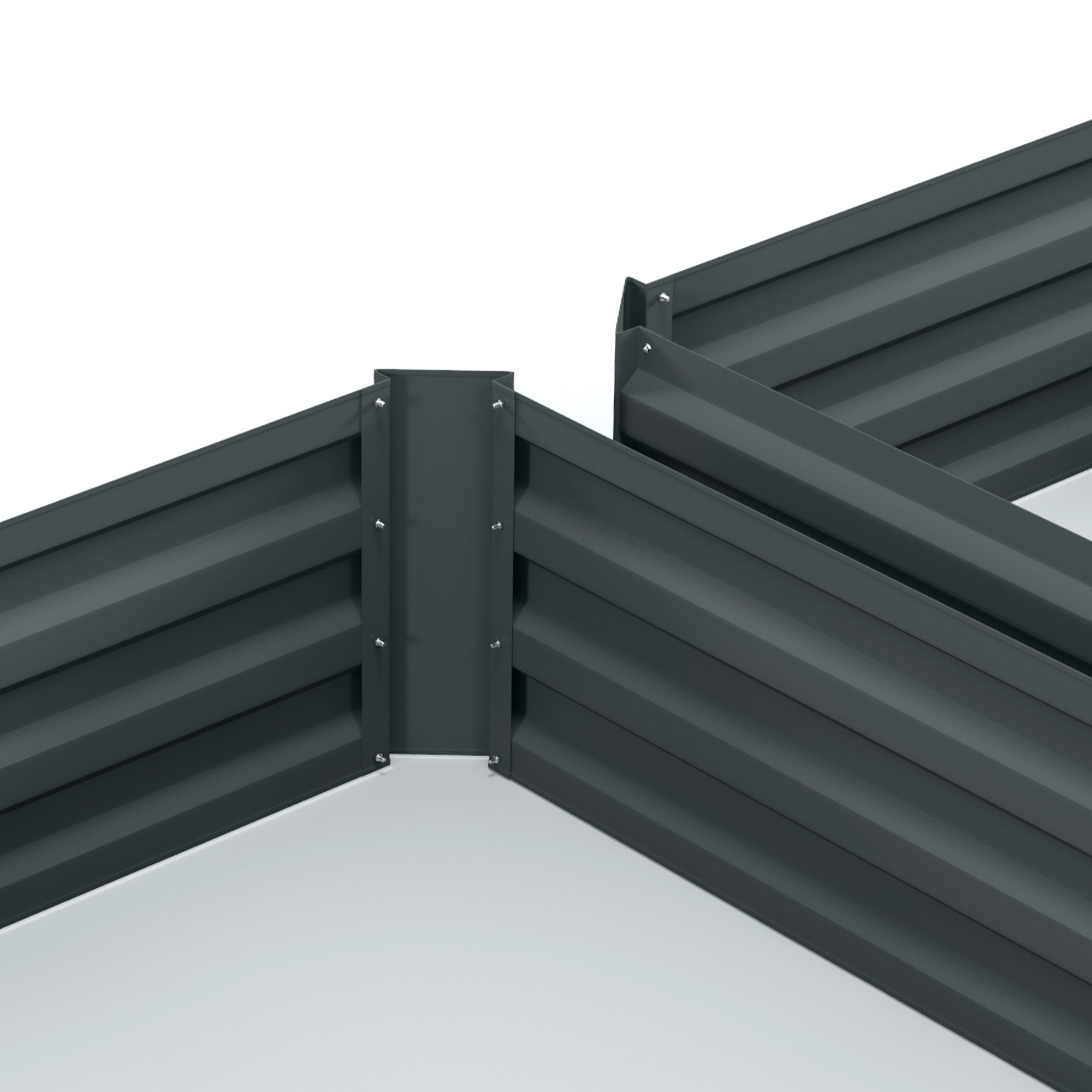 2er Set Pflanzkasten, Blumenkasten, Blumenkübel für Garten, Terrasse, Verzinkter Stahl, 100 x 100 x 30 cm, Dunkelgrau