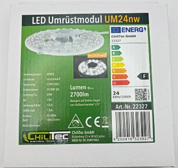 LED Umrüstmodul "UM24nw" für Leuchten, Ø180mm, 25W, 2700lm, 4000K, Magnethalter