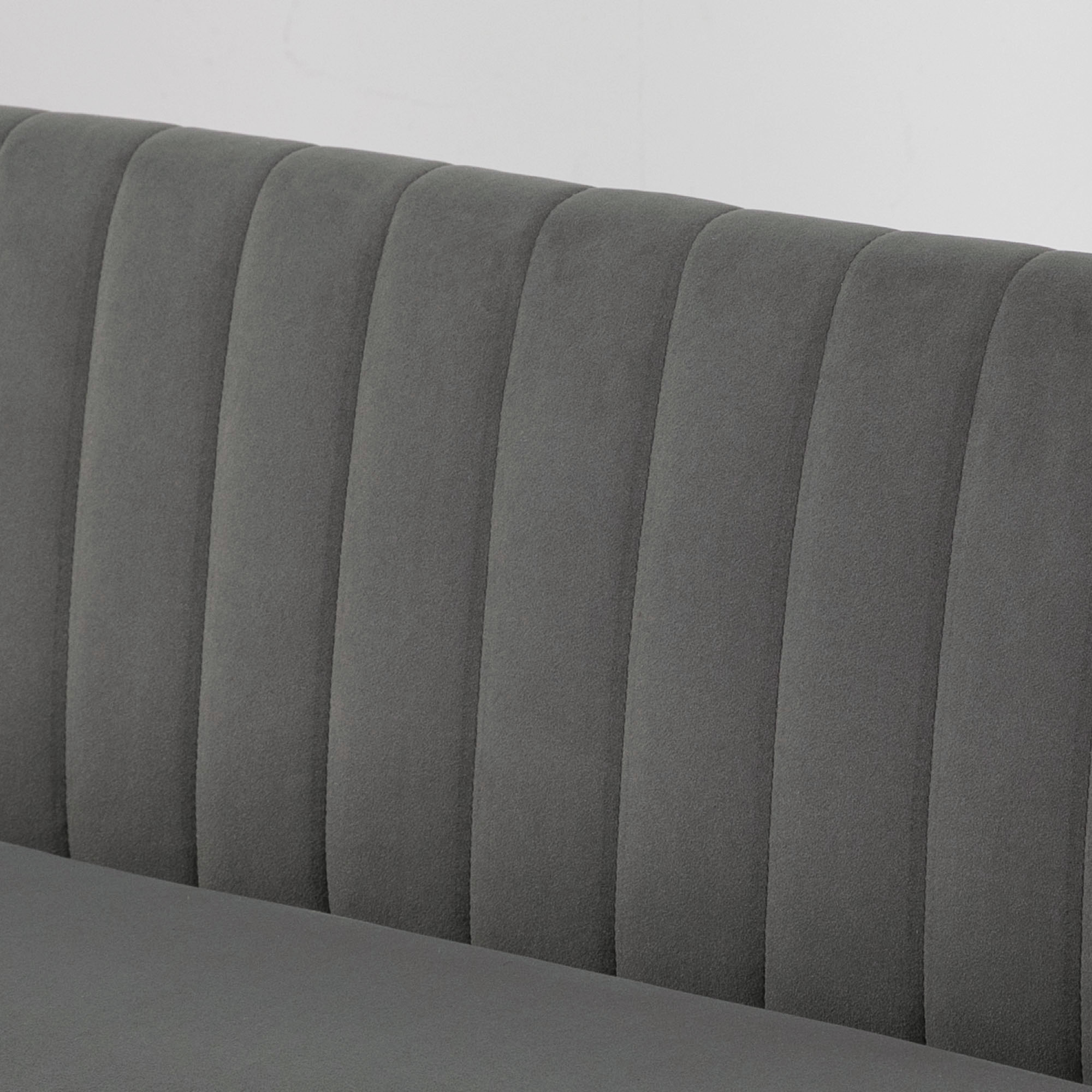Sofa Retrodesign 2-Sitzer-Sofa, Holzbeine, 117 cm x 56,5 cm x 77 cm, Dunkelgrau