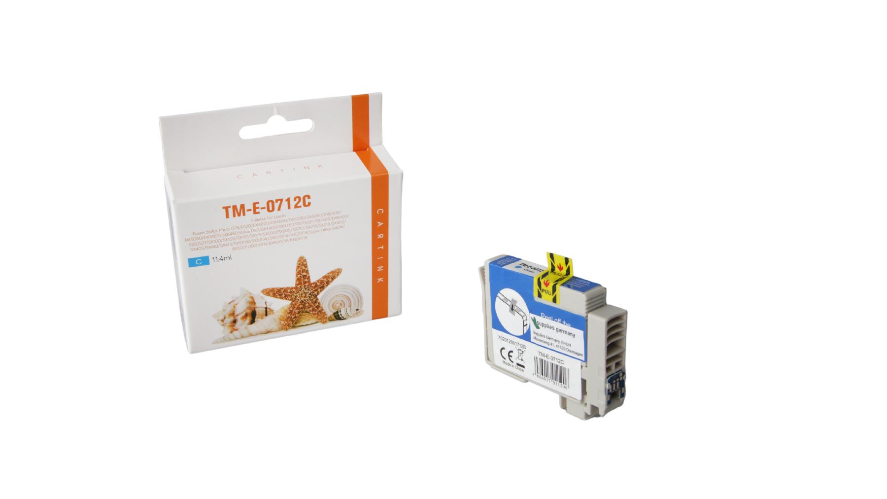 T0712 alternativ Seestern Tinte Cyan / C13T07124010 / 11,4ml T0712 alternativ Seestern Tinte Cyan / C13T07124010 / 11,4ml