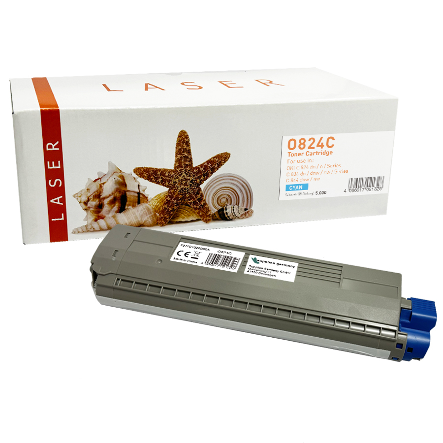 C824C alternativ Toner Cyan für Oki / 47095703 / 5.000 Seiten
