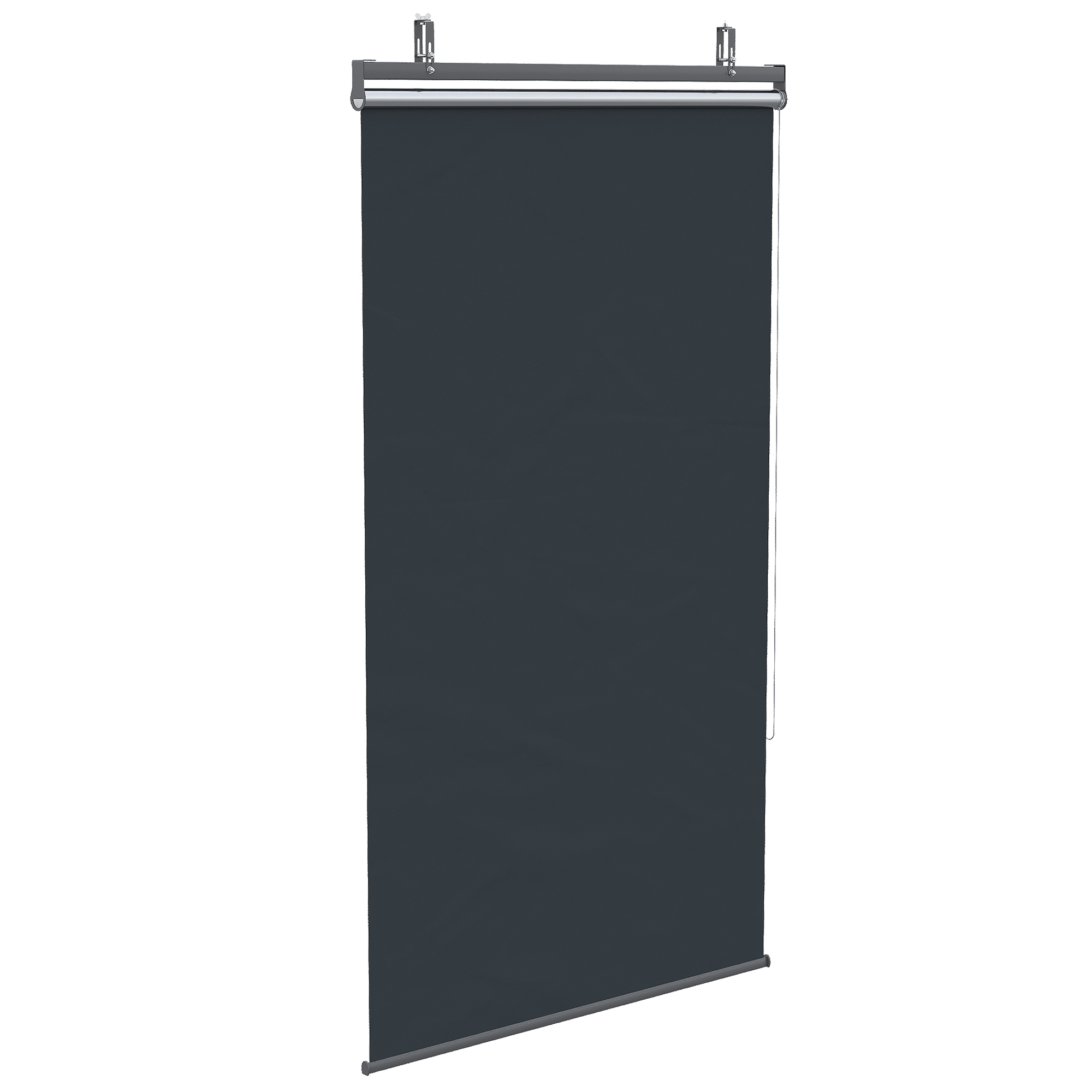 Senkrechtmarkise, höhenvestellbar, Kettenzug, inkl. Haken, 124 cm x 222 cm, Dunkelgrau