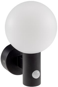 LED Wandleuchte "LAMU" mit PIR-Sensor / IP65, 15W, schwarz, 4000k / neutralweiß