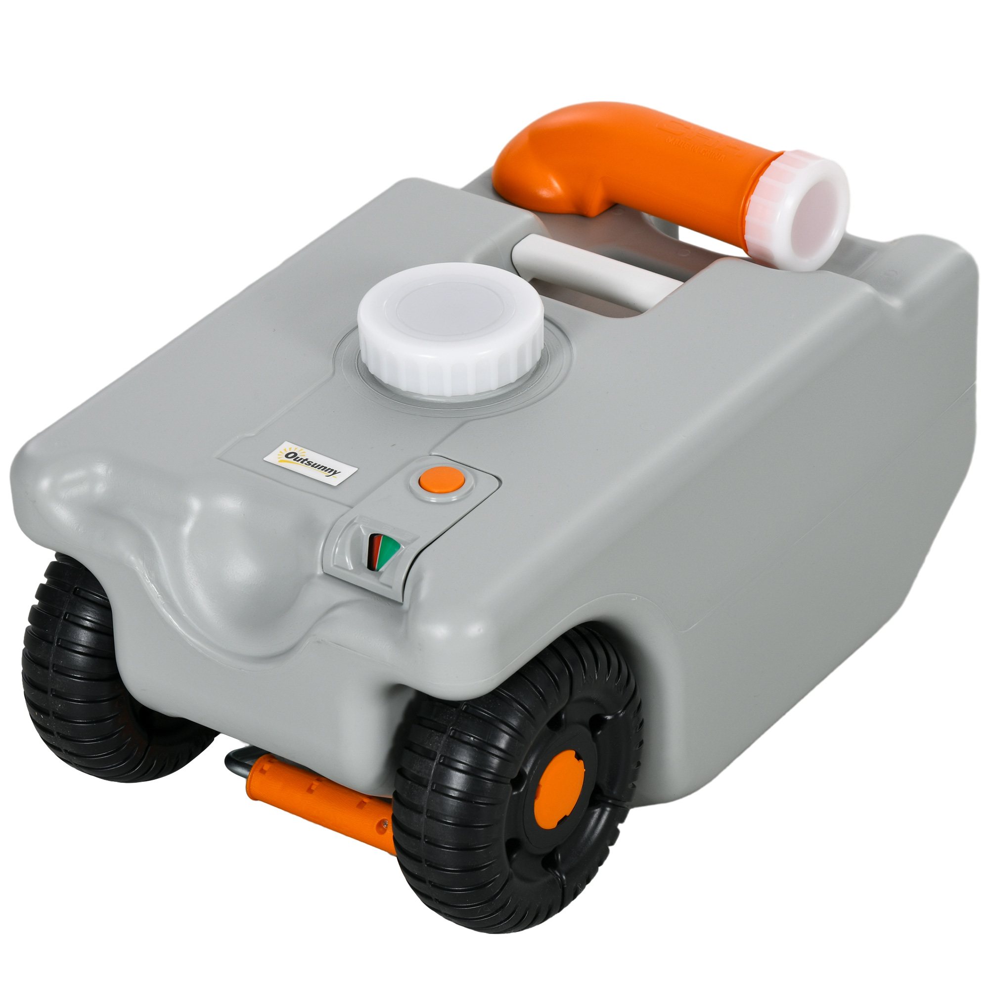 Abwassertank, 22 L, rollbar, spritzfreie Entleerung, HDPE, 33 x 26 x 53 cm, Grau