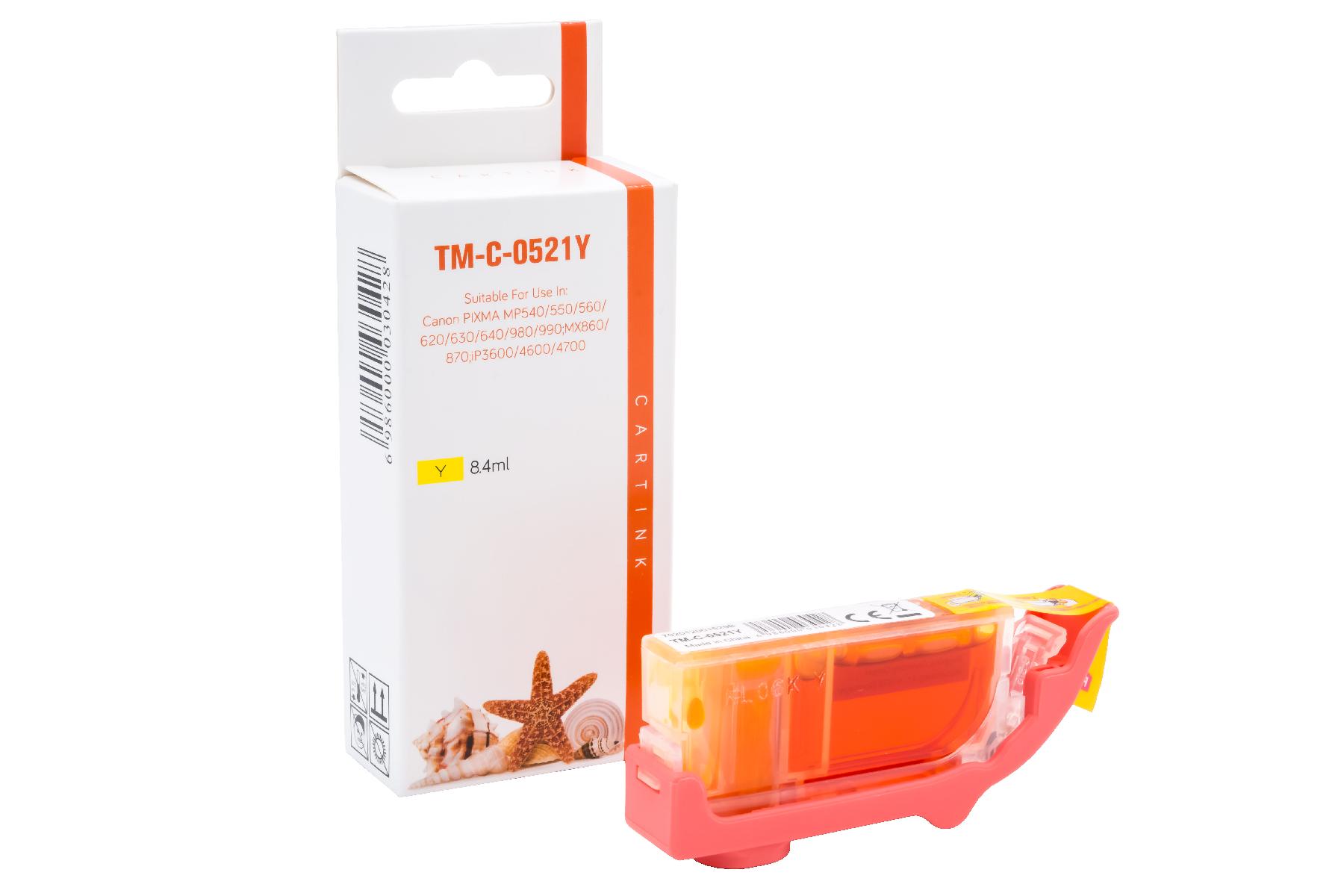 CLI521Y alternativ Seestern Tinte gelb für Ca / 2936B001 / 8,4ml / mit Chip CLI521Y alternativ Seestern Tinte gelb für Ca / 2936B001 / 8,4ml / mit Chip