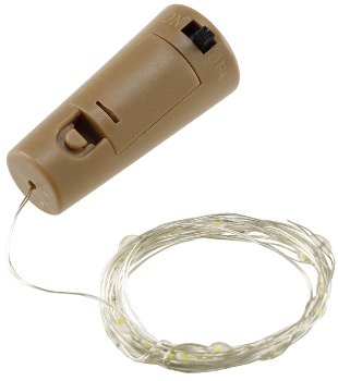 LED Flaschen-Lichterkette "CuteBottle" / 20 LEDs, 2m, warmweiß, Batterie, 10x Set