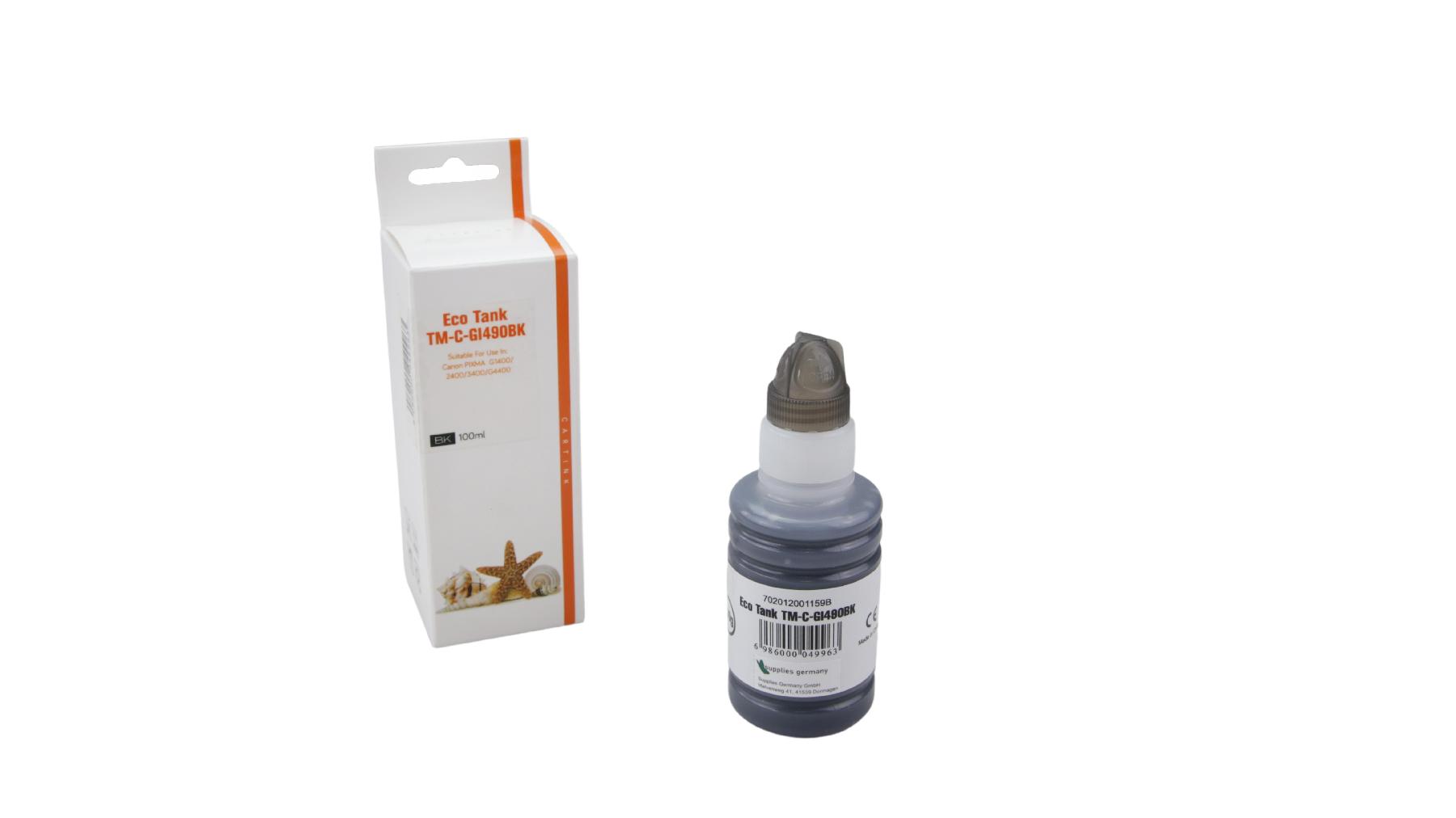GI490schwarz Eco Tank Nachfüllflasche schwarz für Canon / GI490schwarz / 100ml GI490schwarz Eco Tank Nachfüllflasche schwarz für Canon / GI490schwarz / 100ml