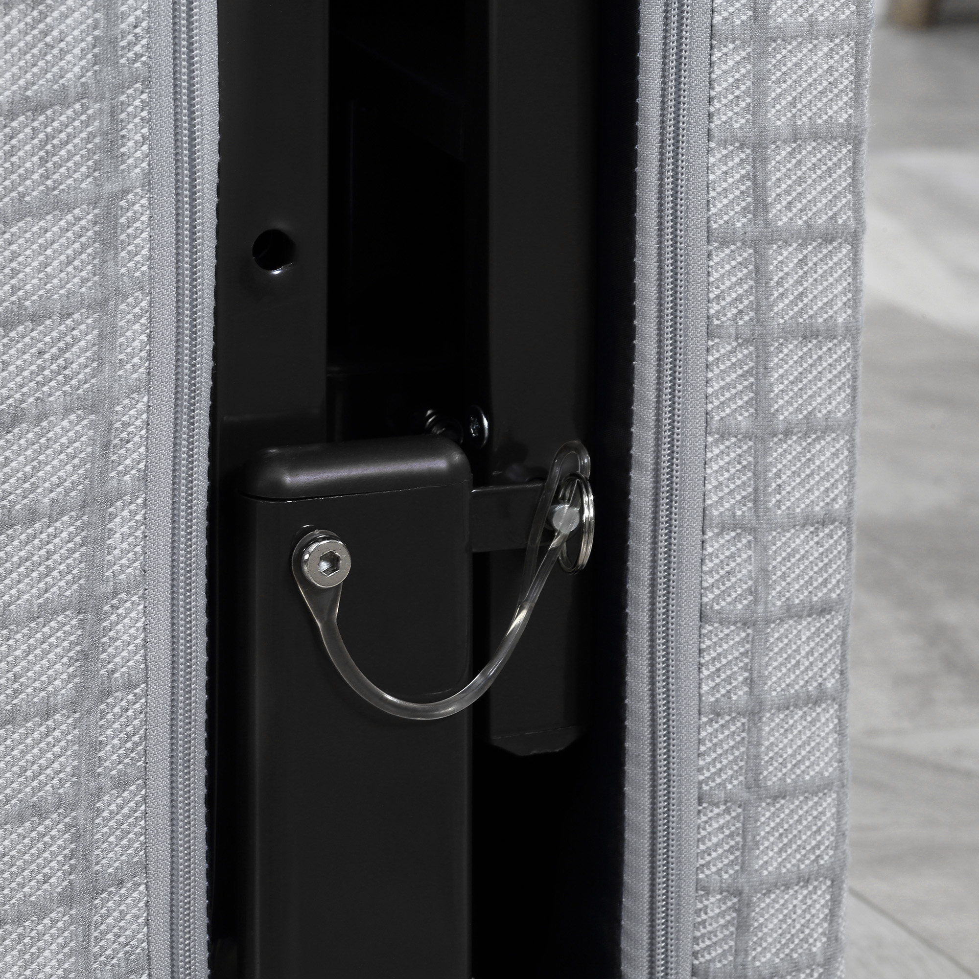 Klappbett, Gästebett, neigbare Rücklehne, Armlehnen, 8 Rollen, Stahlrahmen, hellgrau+schwarz, 190 x 76 x 33cm