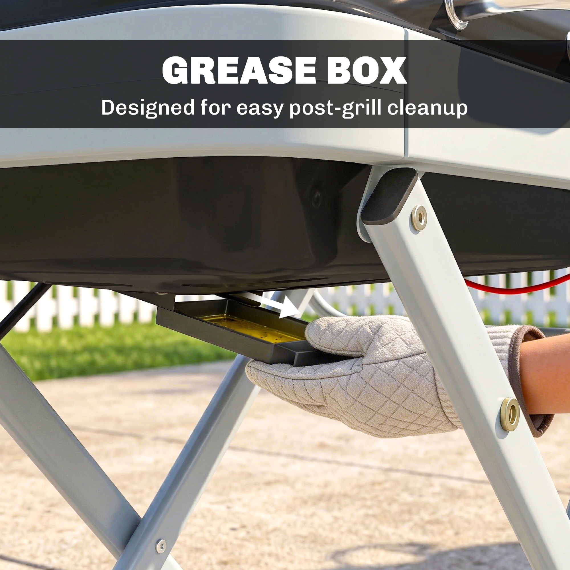 tragbarer Gasgrill 1-Brenner 2,5kW Grillwagen mit Faltbarem Rollwagen Grillrost Seitentisch Deckel Thermometer