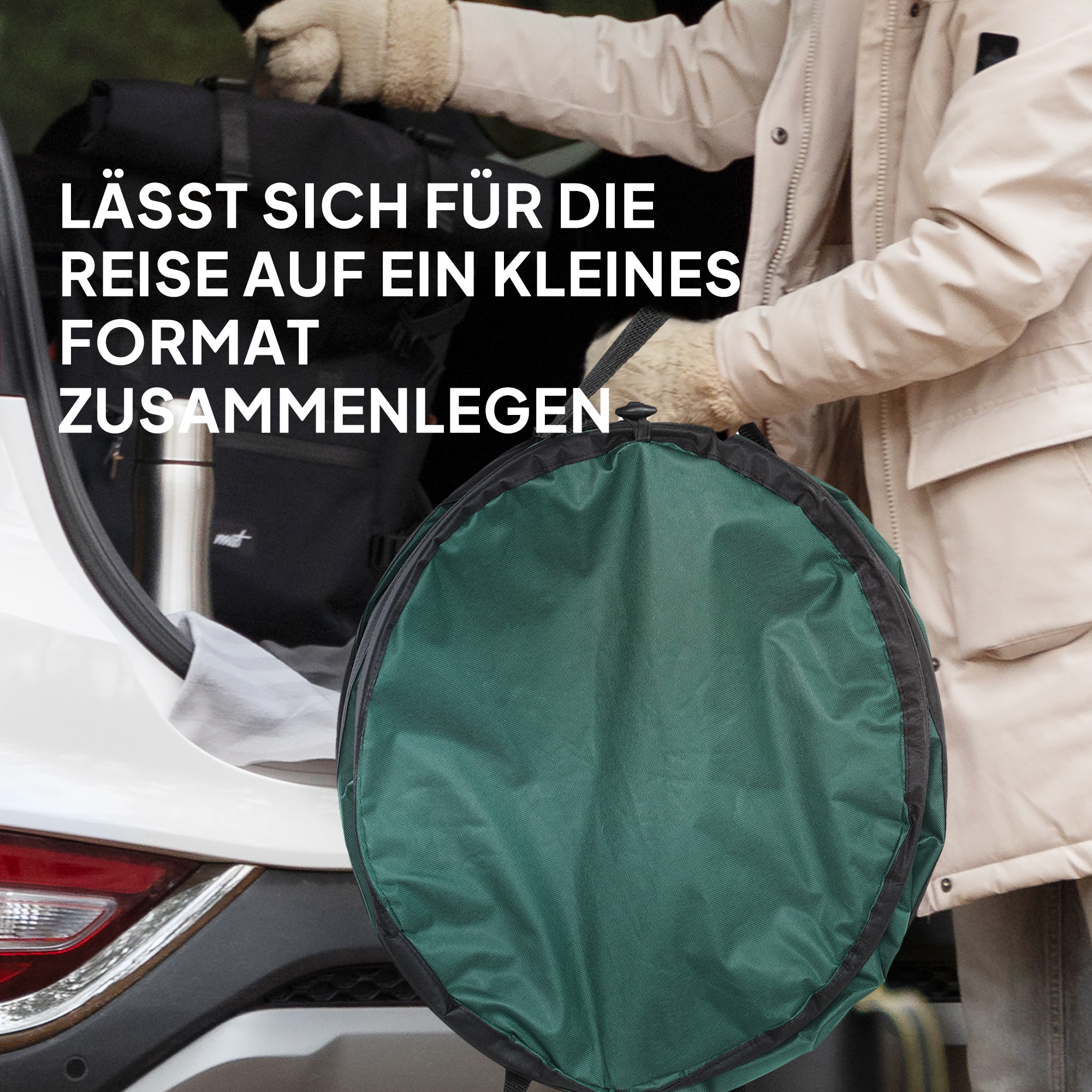 Gartensack 2x160L wasserdicht Gartenabfallsack mit Trageschlaufen Griffe, stabil robust Laubsack Grün