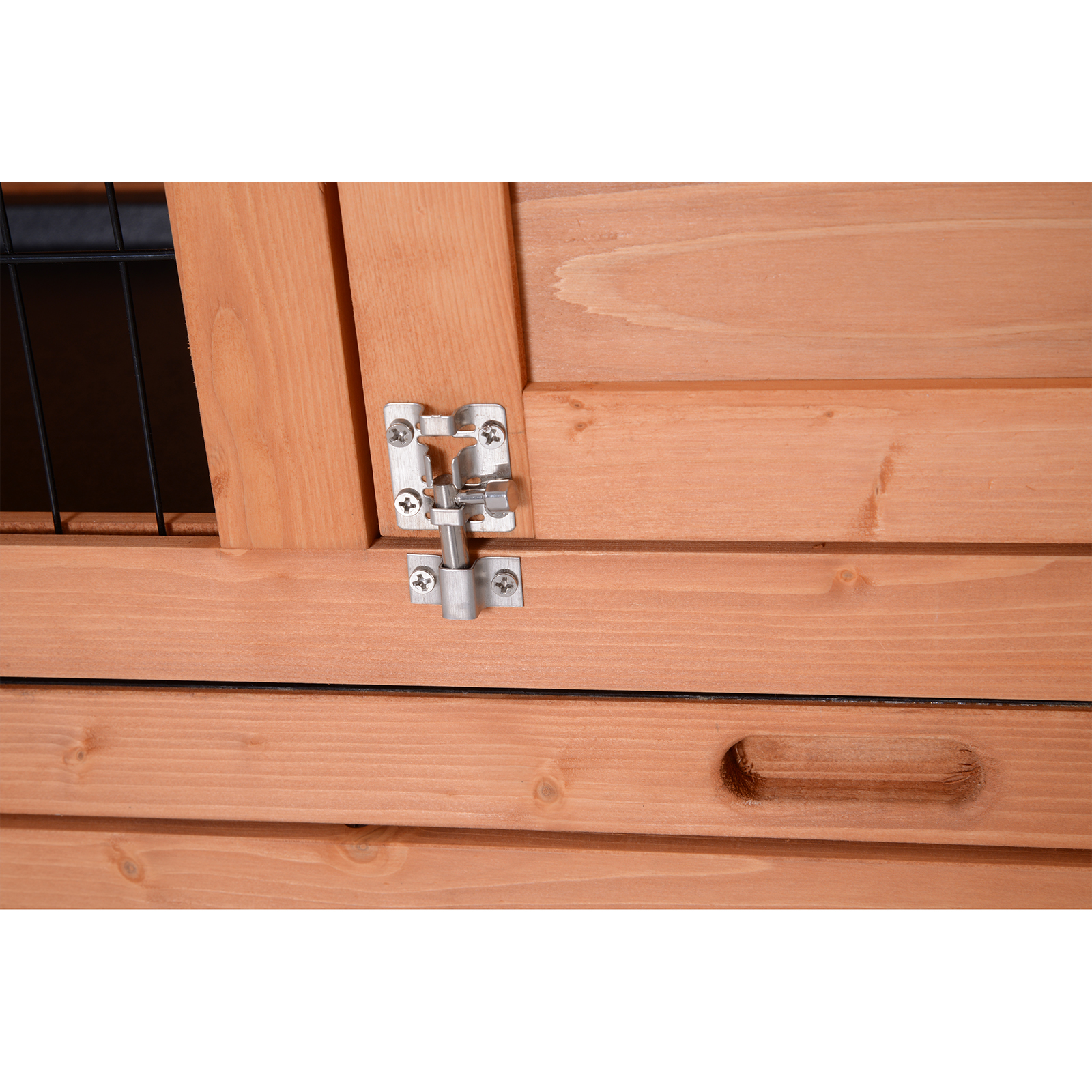 Kleintierstall Kleintierkäfig Kleintierhaus Meerschweinchenstall doppelstöckig Tannenholz Orange 136,4 cm x 50 cm x 93 cm