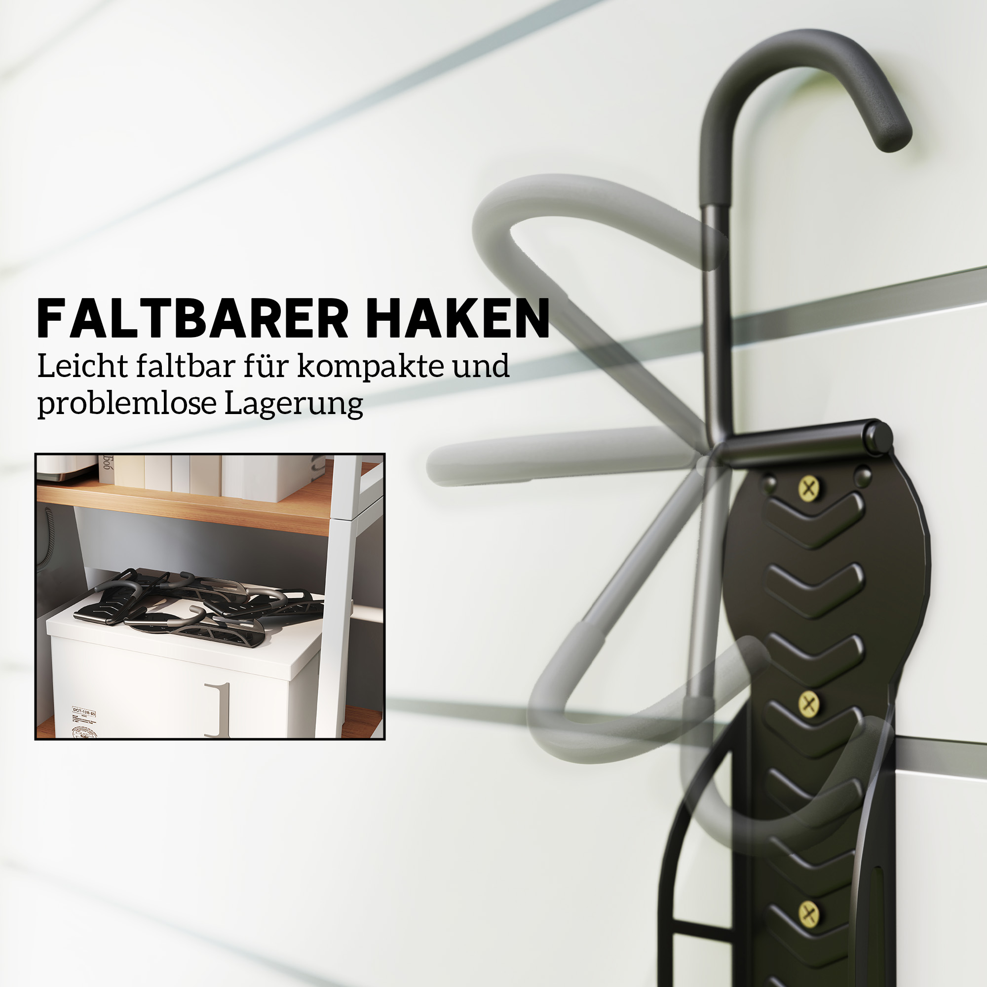 4er Set Fahrrad Wandhalterung Vertikal mit 30 kg Tragkraft klappbar für 4 Fahrräder Schwarz