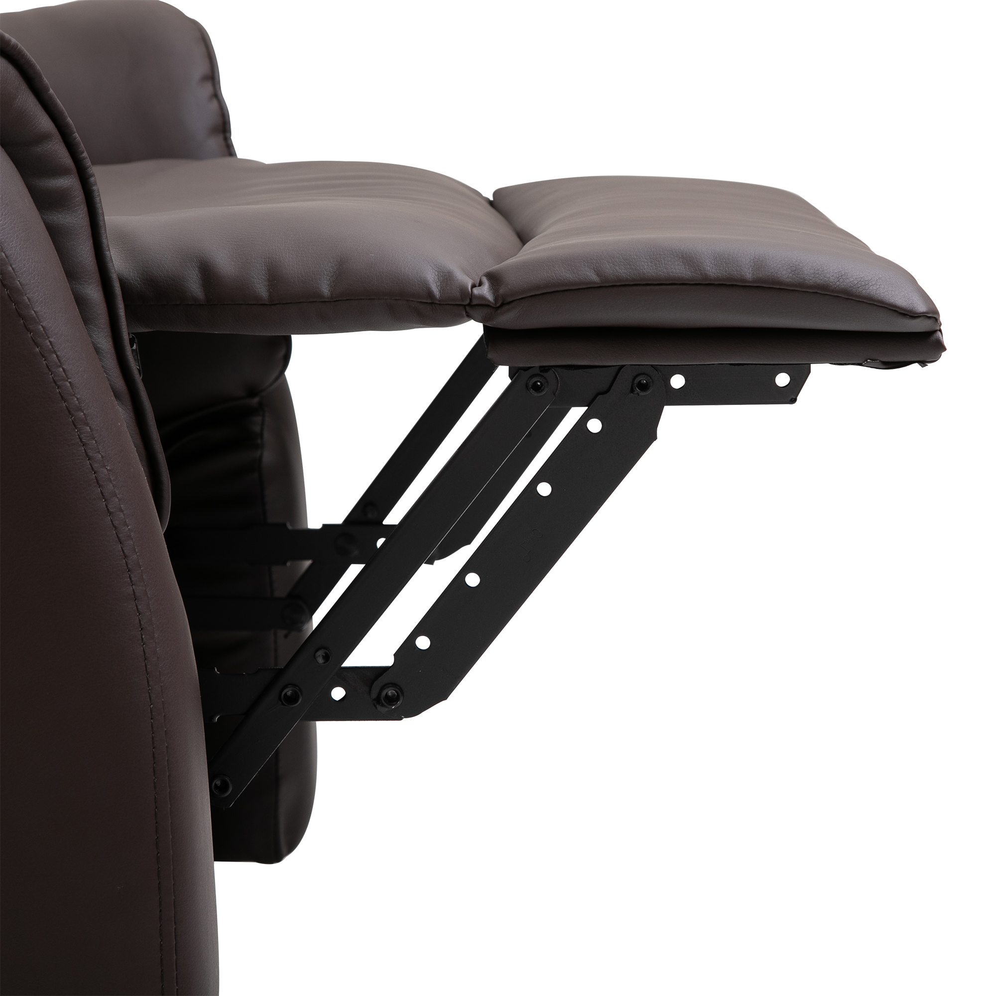 Relaxsessel Elektrisch Fernsehsessel mit Aufstehhilfe, Liegefunktion, TV Sessel mit Fußteil, Seitentasche, Fernbedienung, für Wohnzimmer, bis 150 kg, Kunstleder, Braun