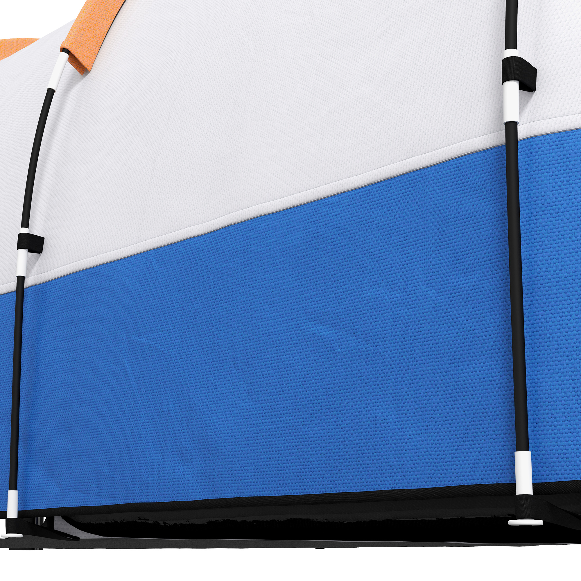 Campingzelt, für 3 Personen, Laternenhaken, drei Eingänge, wasserdicht, Orange