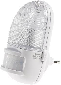 LED Nachtlicht mit Bewegungsmelder / 230V, 3 weiße LEDs, On/Off/Auto