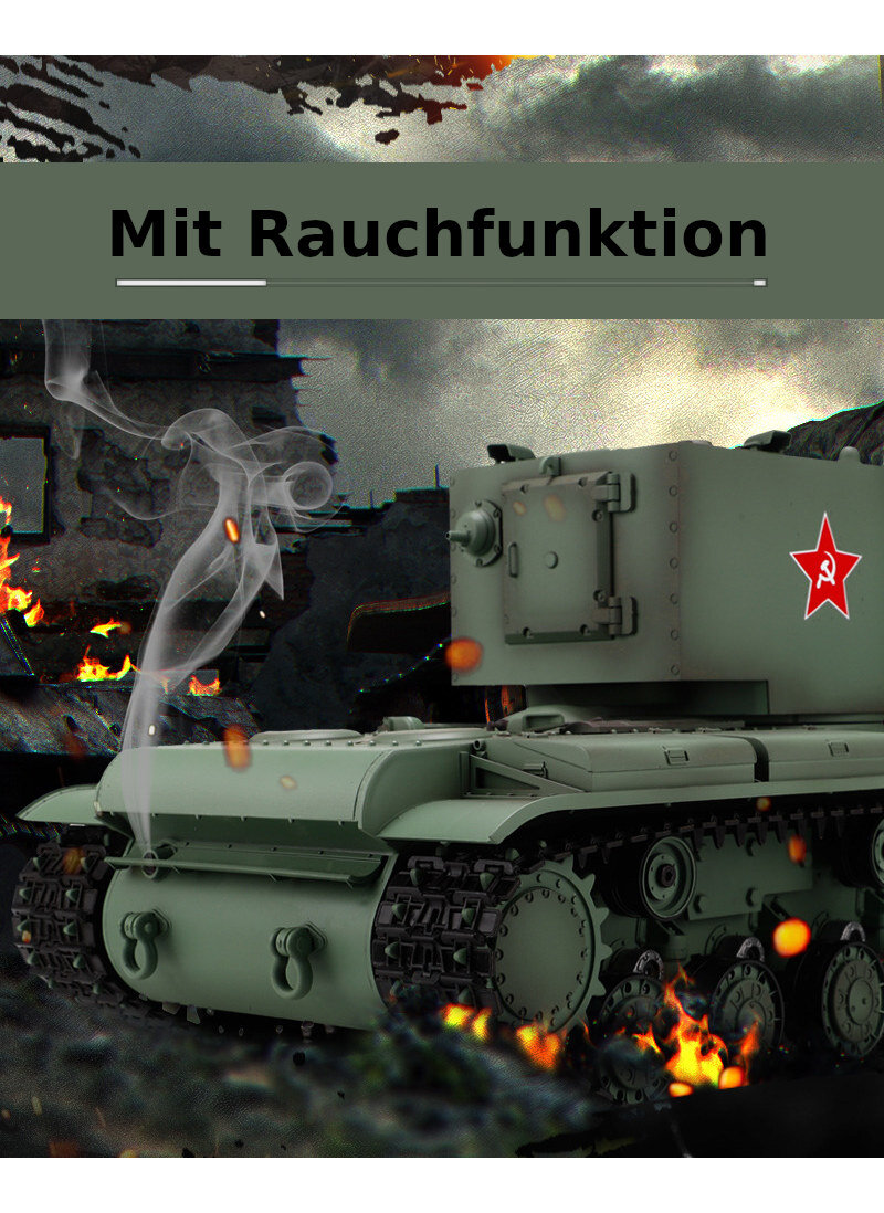 RC Panzer "KV-2" - Metallgetreibe & Metallketten PRO RRZ