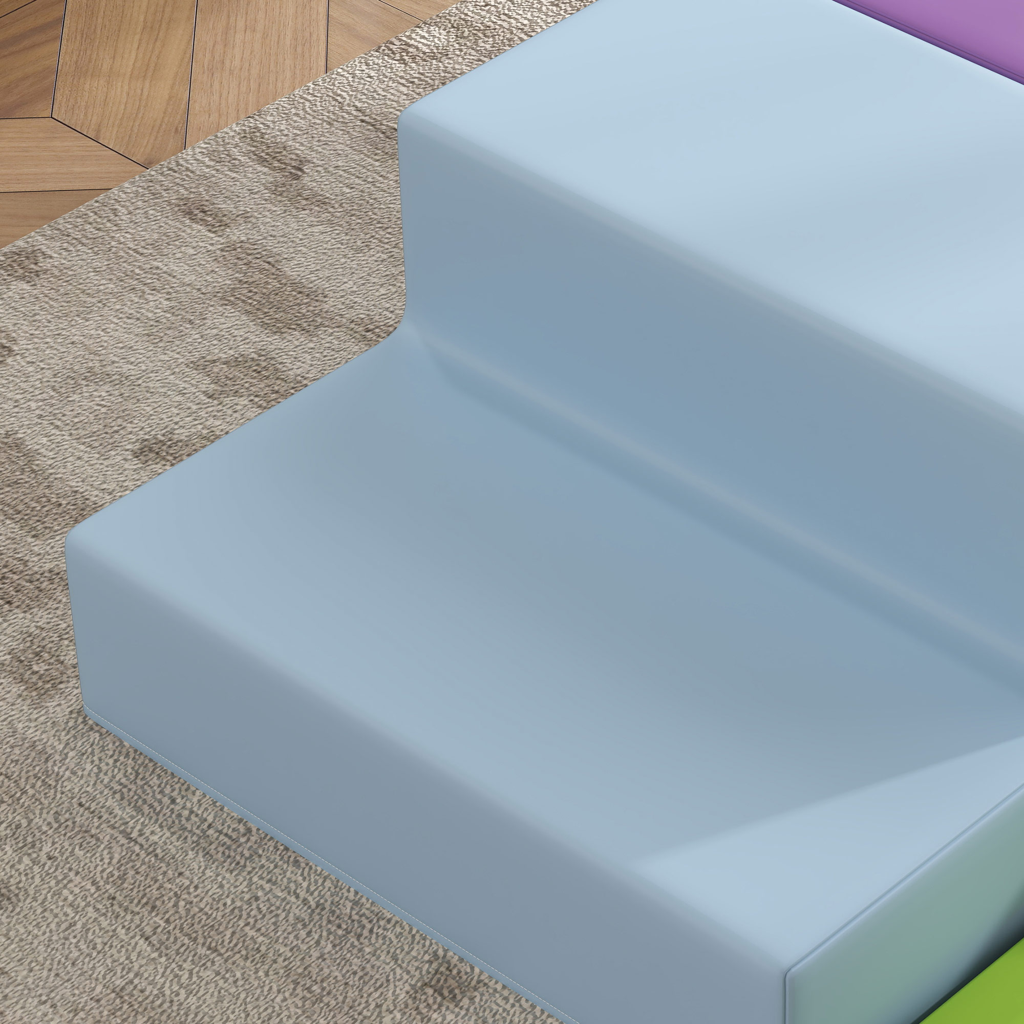 Saftbaustein-Set für Kinder, Kletter- und Krabbelspielzeug, weiches Kunstleder, EPE-Schaum, Mehrfarbig